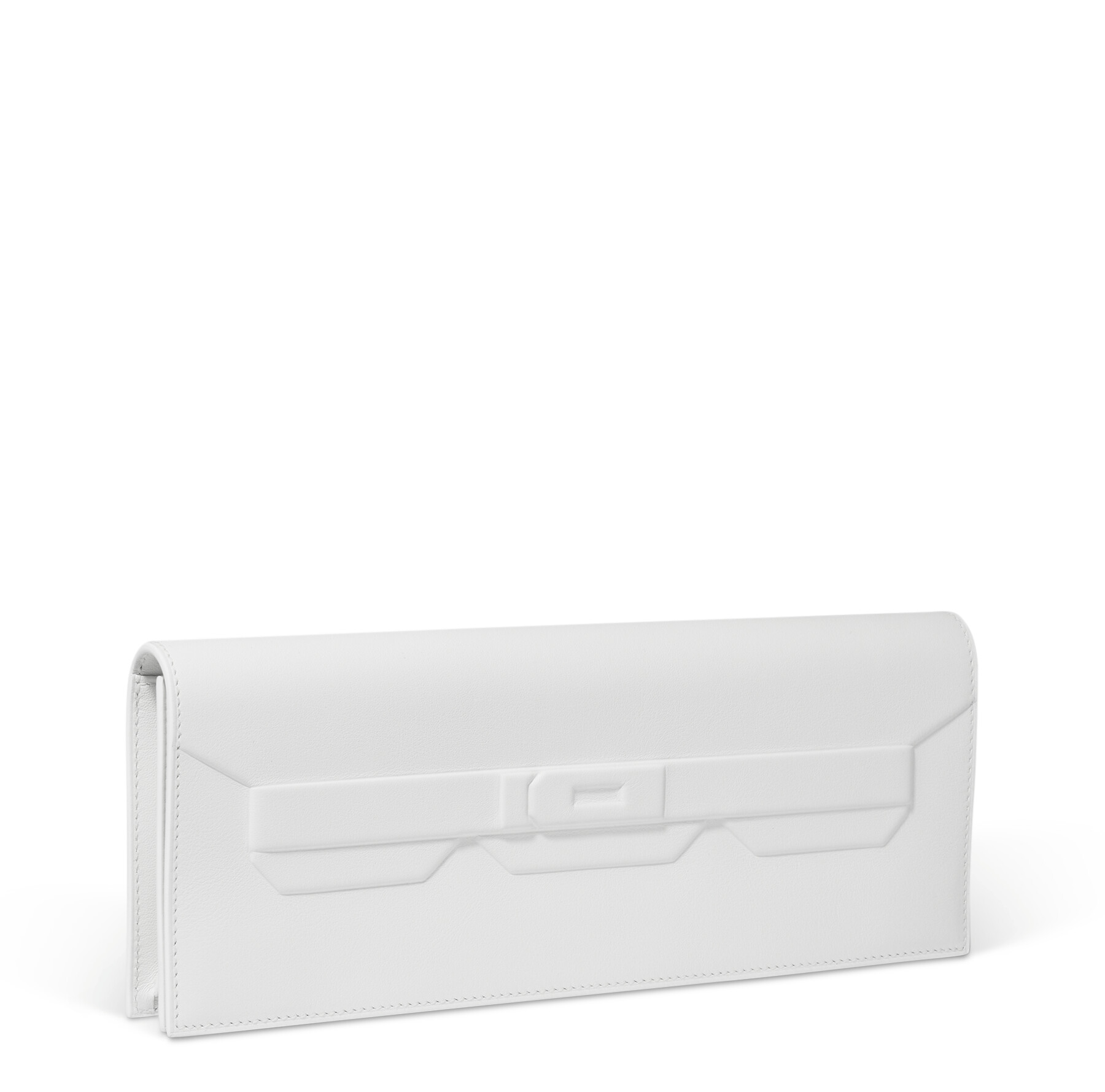 A LIMITED EDITION NEW WHITE SWIFT LEATHER SHADOW BIRKIN CUT CLUTCH 2 A LIMITED EDITION NEW WHITE SWIFT LEATHER SHADOW BIRKIN CUT CLUTCH - Image 2