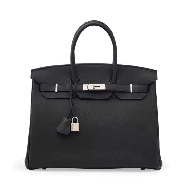 A LIMITED EDITION NOIR & BLEU AGATHE TOGO LEATHER BIRKIN 35 WITH PALLADIUM HARDWARE 1 A LIMITED EDITION NOIR & BLEU AGATHE TOGO LEATHER BIRKIN 35 WITH PALLADIUM HARDWARE (2)