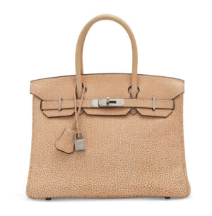 A LIMITED EDITION ORANGE H DALMATIEN BUFFALO LEATHER BIRKIN 30 WITH BRUSHED PALLADIUM HARDWARE