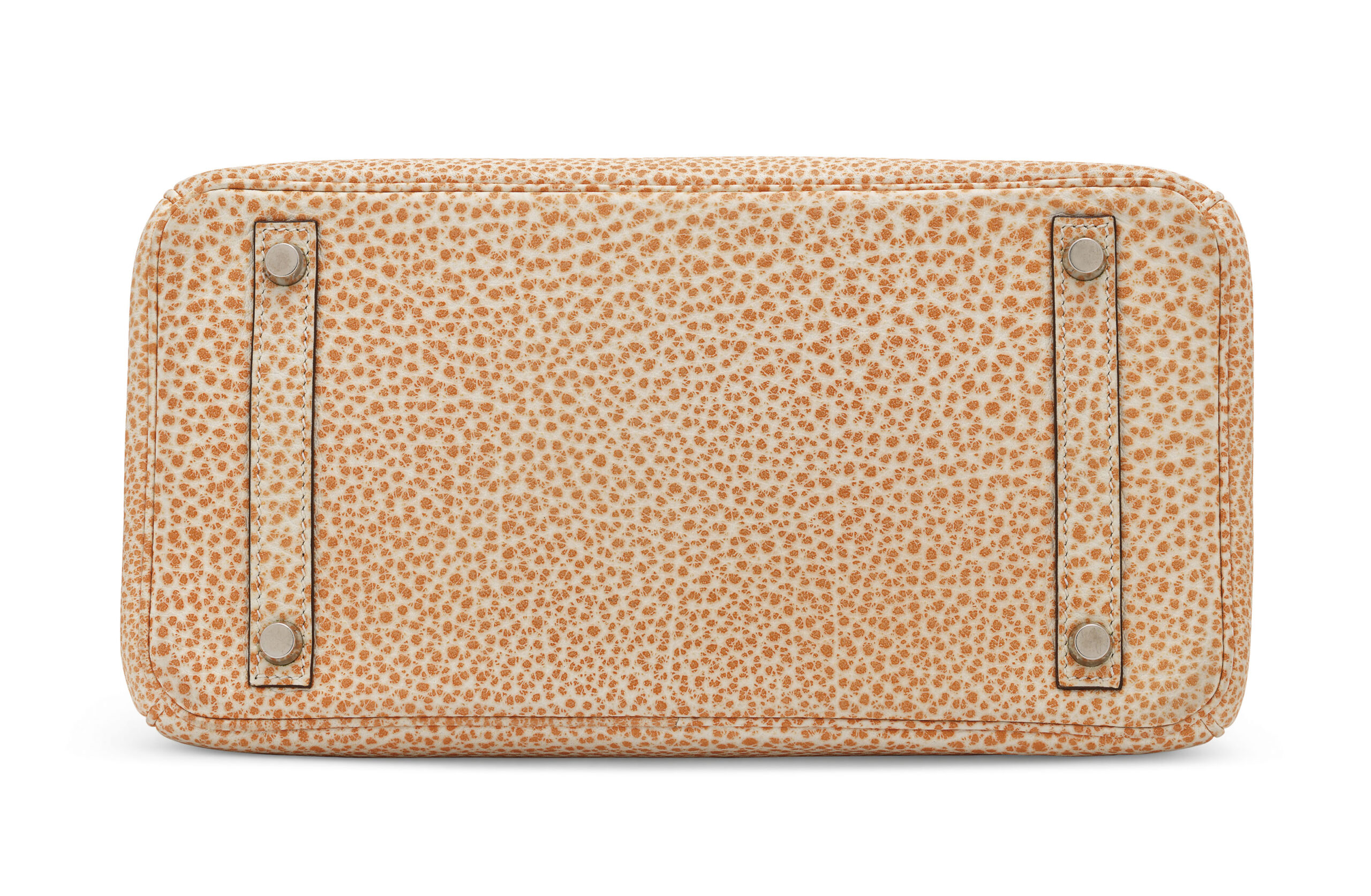 A LIMITED EDITION ORANGE H DALMATIEN BUFFALO LEATHER BIRKIN 30 WITH BRUSHED PALLADIUM HARDWARE 4 A LIMITED EDITION ORANGE H DALMATIEN BUFFALO LEATHER BIRKIN 30 WITH BRUSHED PALLADIUM HARDWARE - Image 4