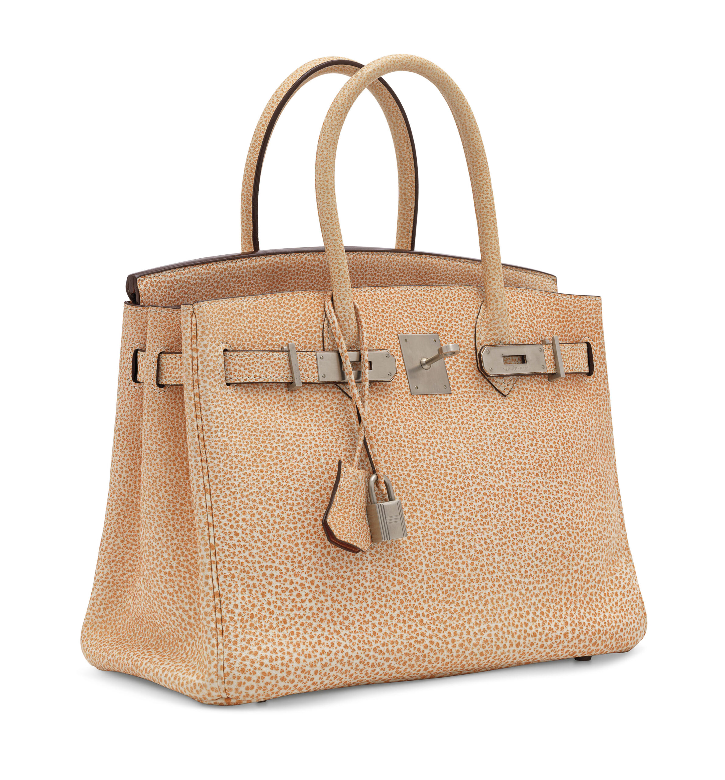 A LIMITED EDITION ORANGE H DALMATIEN BUFFALO LEATHER BIRKIN 30 WITH BRUSHED PALLADIUM HARDWARE 3 A LIMITED EDITION ORANGE H DALMATIEN BUFFALO LEATHER BIRKIN 30 WITH BRUSHED PALLADIUM HARDWARE - Image 3