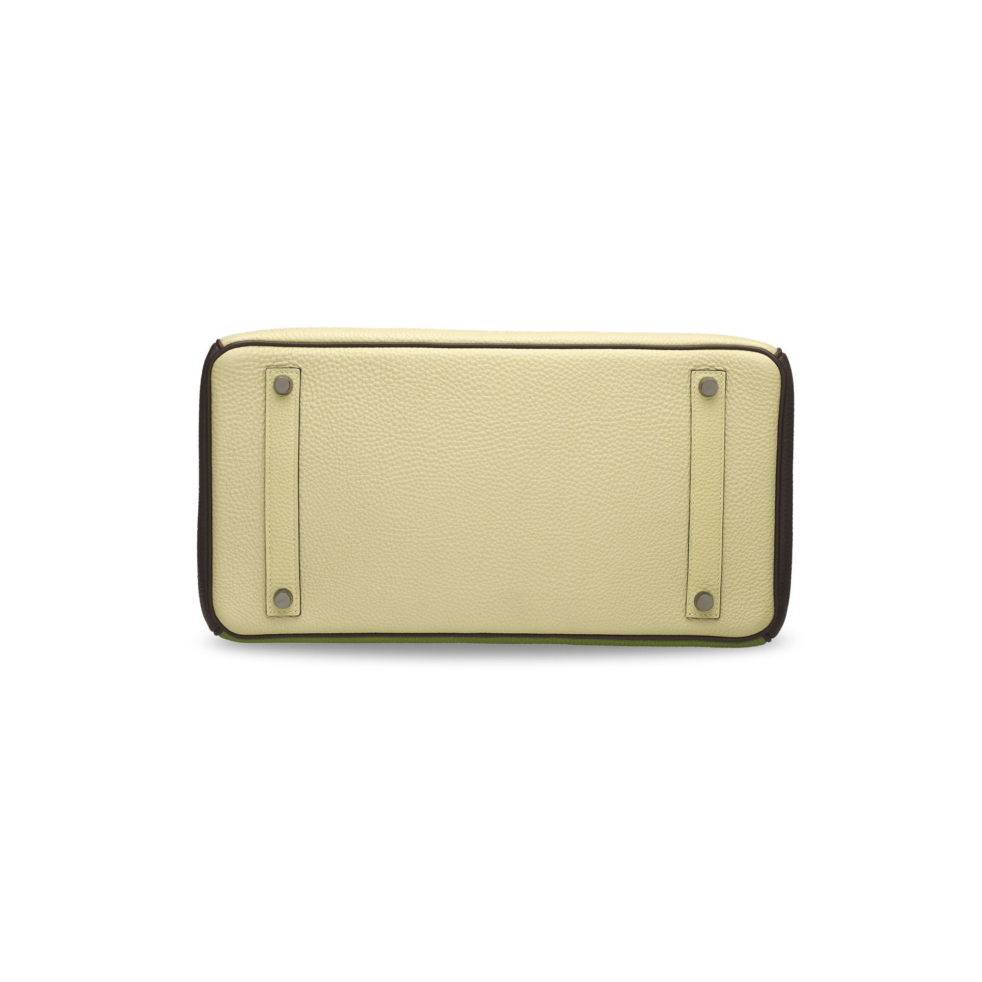 A LIMITED EDITION PARCHEMIN, VERT ANIS & CHOCOLAT TOGO LEATHER BIRKIN 35 WITH RUTHÉNIUM HARDWARE 3 A LIMITED EDITION PARCHEMIN, VERT ANIS & CHOCOLAT TOGO LEATHER BIRKIN 35 WITH RUTHÉNIUM HARDWARE - Image 3