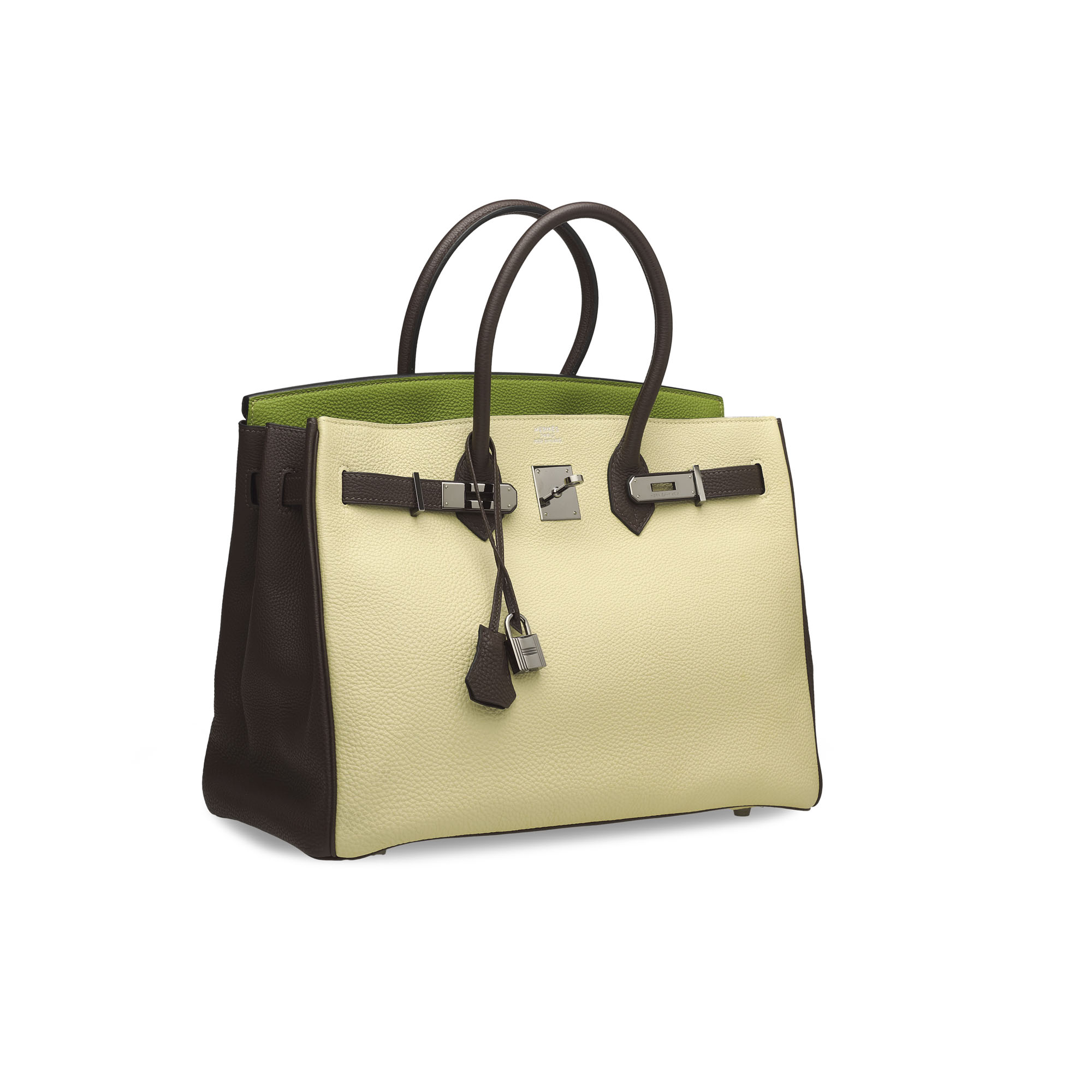 A LIMITED EDITION PARCHEMIN, VERT ANIS & CHOCOLAT TOGO LEATHER BIRKIN 35 WITH RUTHÉNIUM HARDWARE 2 A LIMITED EDITION PARCHEMIN, VERT ANIS & CHOCOLAT TOGO LEATHER BIRKIN 35 WITH RUTHÉNIUM HARDWARE - Image 2