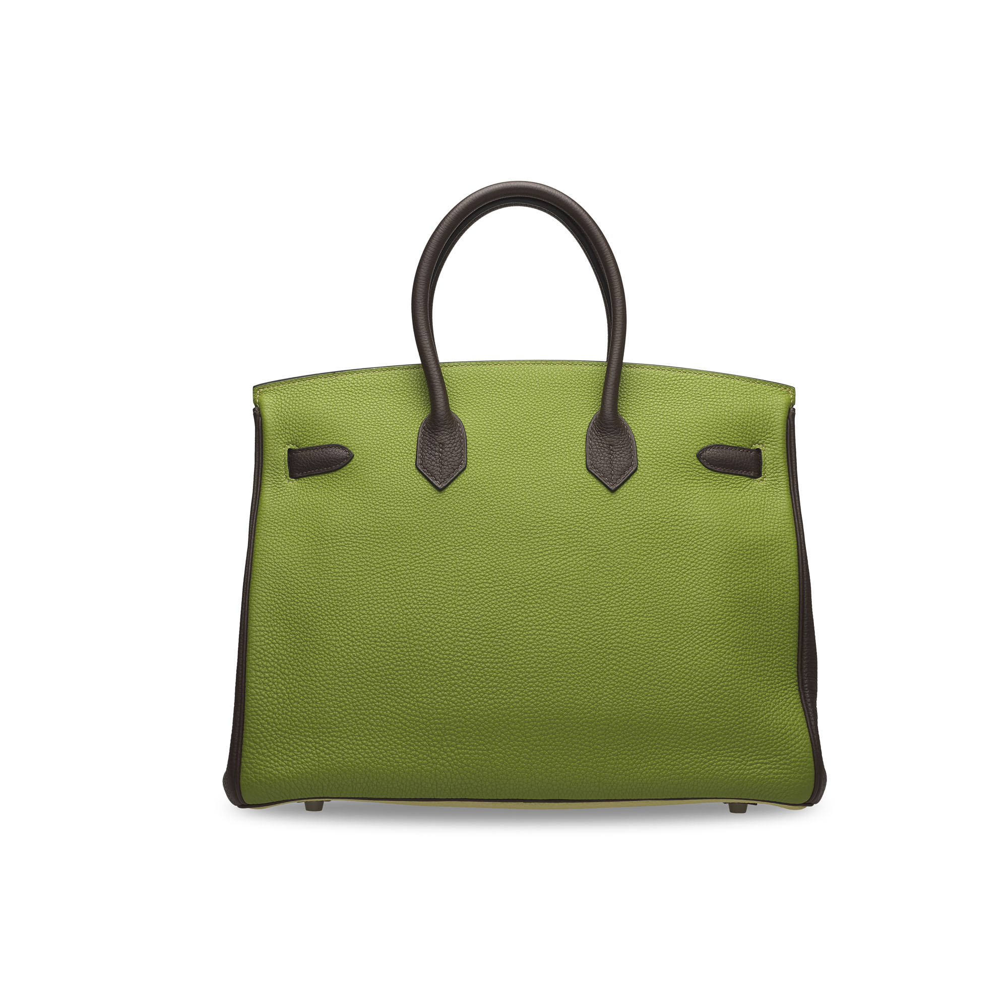 A LIMITED EDITION PARCHEMIN, VERT ANIS & CHOCOLAT TOGO LEATHER BIRKIN 35 WITH RUTHÉNIUM HARDWARE 4 A LIMITED EDITION PARCHEMIN, VERT ANIS & CHOCOLAT TOGO LEATHER BIRKIN 35 WITH RUTHÉNIUM HARDWARE - Image 4