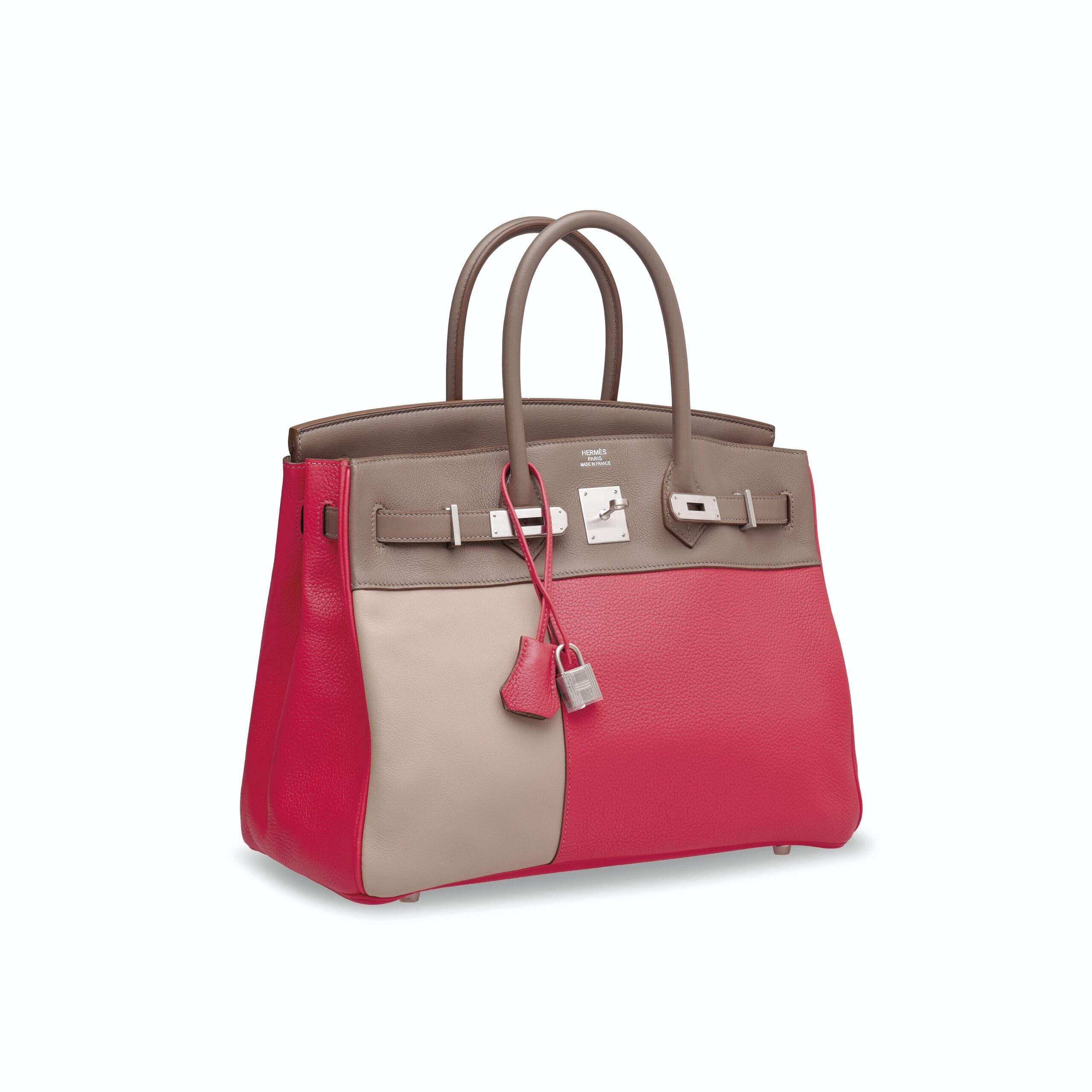 A LIMITED EDITION ROSE JAÏPUR, ARGILE & ÉTOUPE SWIFT & CLÉMENCE LEATHER CASCADE BIRKIN 35 WITH BRUSHED PALLADIUM HARDWARE 2 A LIMITED EDITION ROSE JAÏPUR, ARGILE & ÉTOUPE SWIFT & CLÉMENCE LEATHER CASCADE BIRKIN 35 WITH BRUSHED PALLADIUM HARDWARE - Image 2