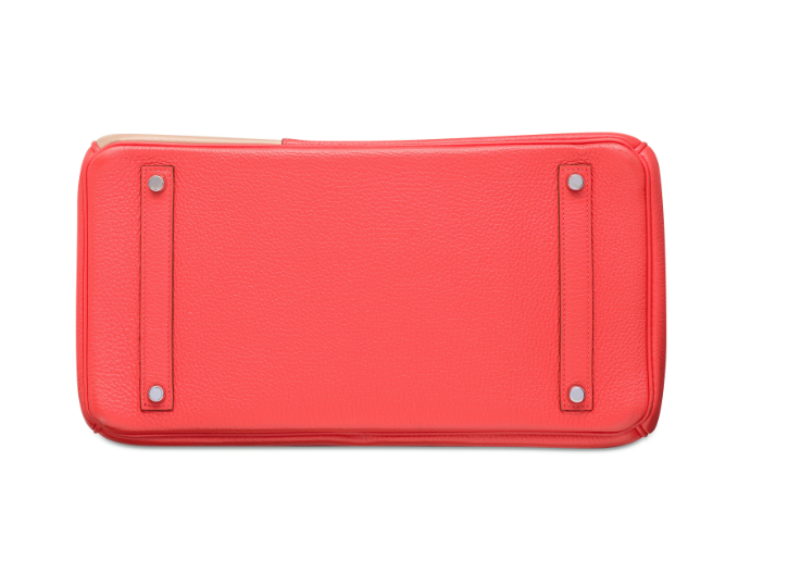 A LIMITED EDITION ROSE JAPUR, ARGILE & ETOUPE SWIFT & CLÉMENCE LEATHER CASCADE BIRKIN 35 WITH BRUSHED PALLADIUM HARDWARE 4 A LIMITED EDITION ROSE JAPUR, ARGILE & ETOUPE SWIFT & CLÉMENCE LEATHER CASCADE BIRKIN 35 WITH BRUSHED PALLADIUM HARDWARE - Image 4