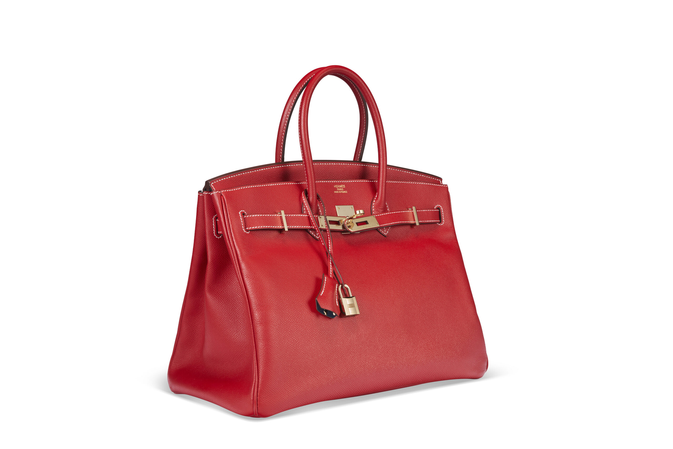 A LIMITED EDITION ROUGE CASAQUE & BLEU THALASSA EPSOM LEATHER CANDY BIRKIN 35 WITH PERMABRASS HARDWARE 4 A LIMITED EDITION ROUGE CASAQUE & BLEU THALASSA EPSOM LEATHER CANDY BIRKIN 35 WITH PERMABRASS HARDWARE - Image 4