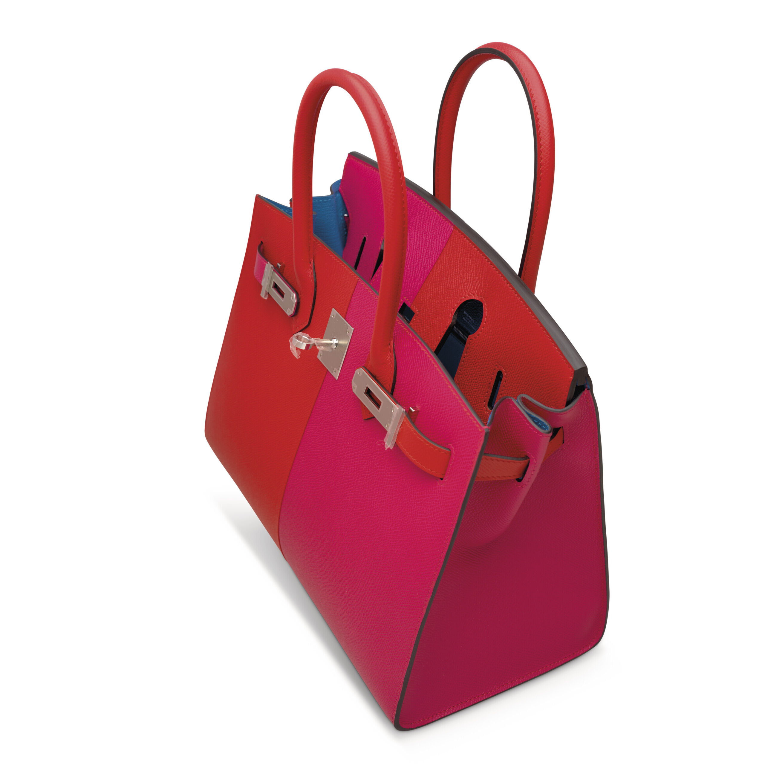 A LIMITED EDITION ROUGE DE COEUR, ROSE EXTRÊME & BLEU ZANZIBAR EPSOM LEATHER SELLIER CASAQUE BIRKIN 30 WITH PALLADIUM HARDWARE 2 A LIMITED EDITION ROUGE DE COEUR, ROSE EXTRÊME & BLEU ZANZIBAR EPSOM LEATHER SELLIER CASAQUE BIRKIN 30 WITH PALLADIUM HARDWARE - Image 2