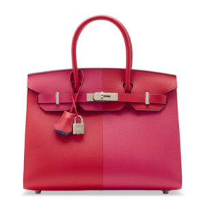 A LIMITED EDITION ROUGE DE COEUR, ROSE EXTRÊME & BLEU ZANZIBAR EPSOM LEATHER SELLIER CASAQUE BIRKIN 30 WITH PALLADIUM HARDWARE
