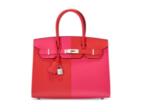 A LIMITED EDITION ROUGE DE COEUR, ROSE EXTRÊME & BLEU ZANZIBAR EPSOM LEATHER SELLIER CASAQUE BIRKIN 30 WITH PALLADIUM HARDWARE