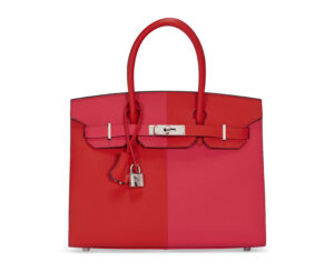 A LIMITED EDITION ROUGE DE COEUR, ROSE EXTRÊME & BLEU ZANZIBAR EPSOM LEATHER SELLIER CASAQUE BIRKIN 30 WITH PALLADIUM HARDWARE
