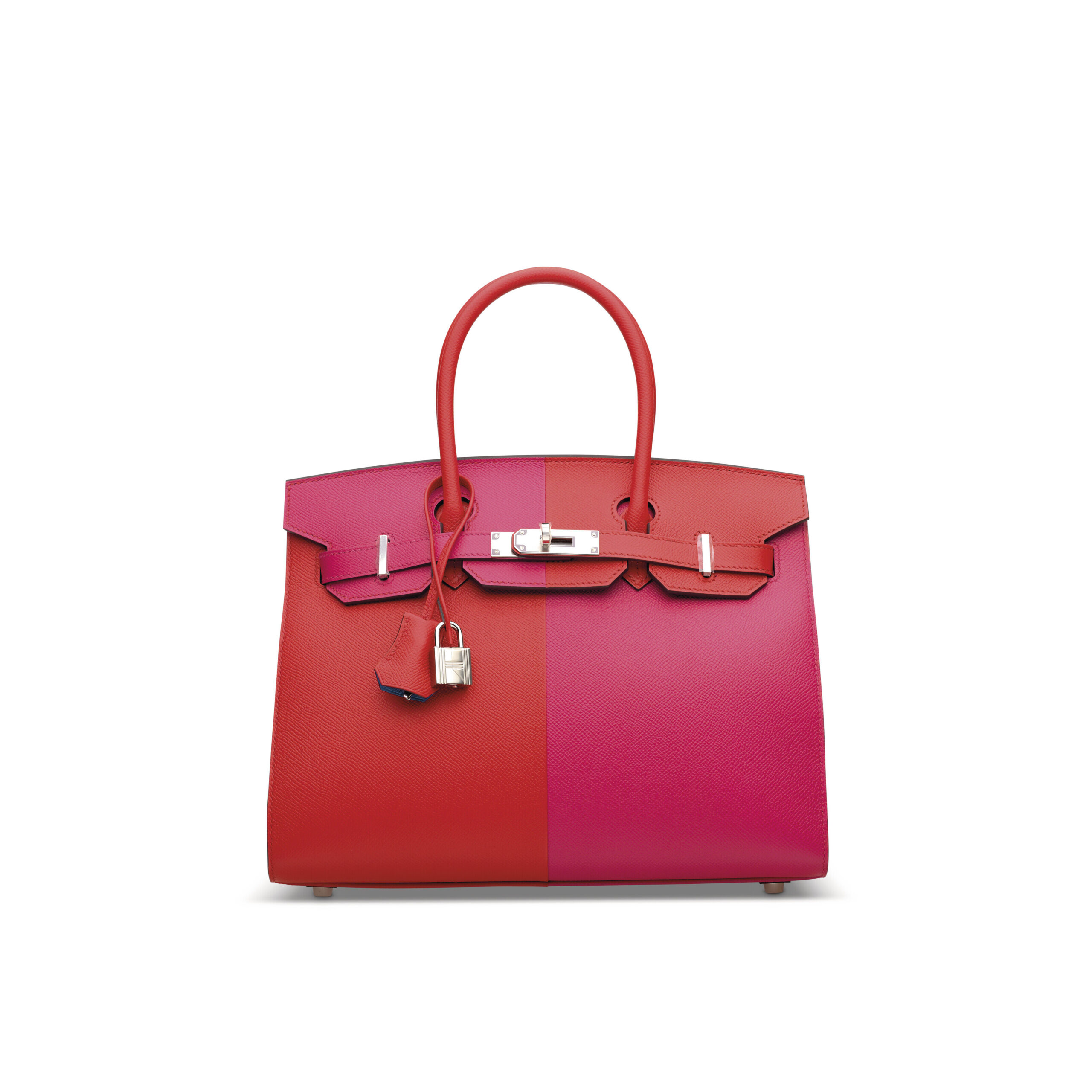 A LIMITED EDITION ROUGE DE COEUR, ROSE EXTRÊME & BLEU ZANZIBAR EPSOM LEATHER SELLIER CASAQUE BIRKIN 30 WITH PALLADIUM HARDWARE 1 A LIMITED EDITION ROUGE DE COEUR, ROSE EXTRÊME & BLEU ZANZIBAR EPSOM LEATHER SELLIER CASAQUE BIRKIN 30 WITH PALLADIUM HARDWARE