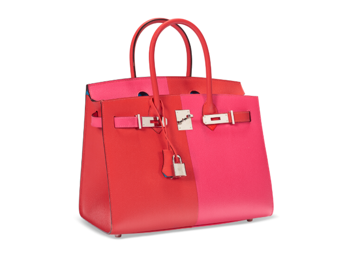 A LIMITED EDITION ROUGE DE COEUR, ROSE EXTRÊME & BLEU ZANZIBAR EPSOM LEATHER SELLIER CASAQUE BIRKIN 30 WITH PALLADIUM HARDWARE 2 A LIMITED EDITION ROUGE DE COEUR, ROSE EXTRÊME & BLEU ZANZIBAR EPSOM LEATHER SELLIER CASAQUE BIRKIN 30 WITH PALLADIUM HARDWARE - Image 2