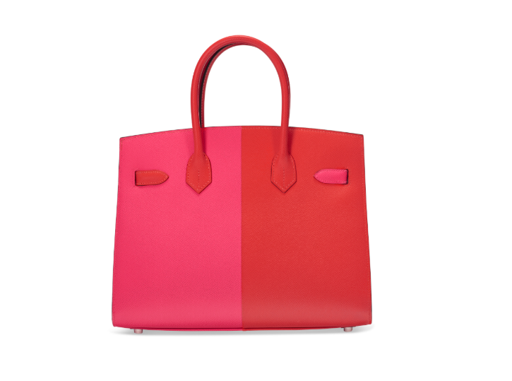 A LIMITED EDITION ROUGE DE COEUR, ROSE EXTRÊME & BLEU ZANZIBAR EPSOM LEATHER SELLIER CASAQUE BIRKIN 30 WITH PALLADIUM HARDWARE 3 A LIMITED EDITION ROUGE DE COEUR, ROSE EXTRÊME & BLEU ZANZIBAR EPSOM LEATHER SELLIER CASAQUE BIRKIN 30 WITH PALLADIUM HARDWARE - Image 3