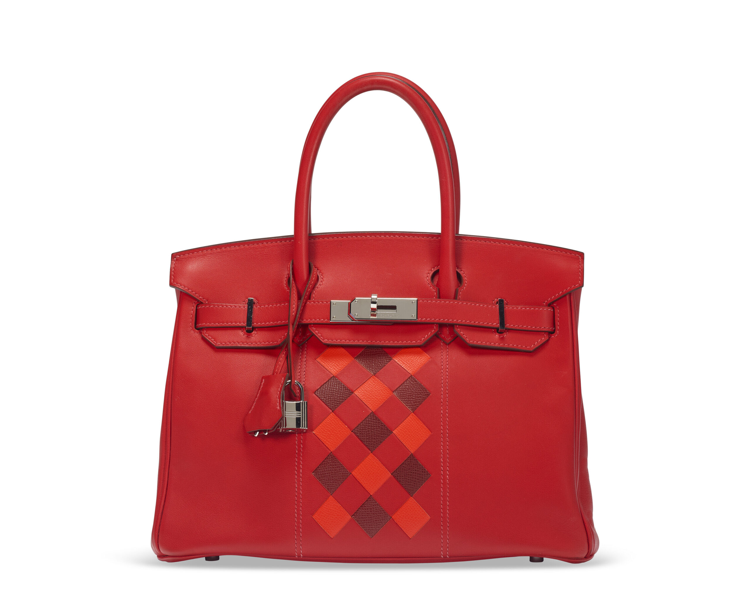 A LIMITED EDITION ROUGE DE COEUR, ROUGE H & ROUGE PIMENT SWIFT & EPSOM LEATHER TRESSAGE BIRKIN 30 WITH PALLADIUM HARDWARE 1 A LIMITED EDITION ROUGE DE COEUR, ROUGE H & ROUGE PIMENT SWIFT & EPSOM LEATHER TRESSAGE BIRKIN 30 WITH PALLADIUM HARDWARE