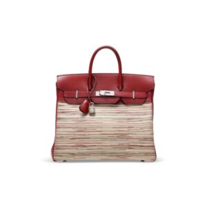 A LIMITED EDITION ROUGE H EVERCALF LEATHER & VIBRATO HAC BIRKIN 32 WITH PALLADIUM HARDWARE