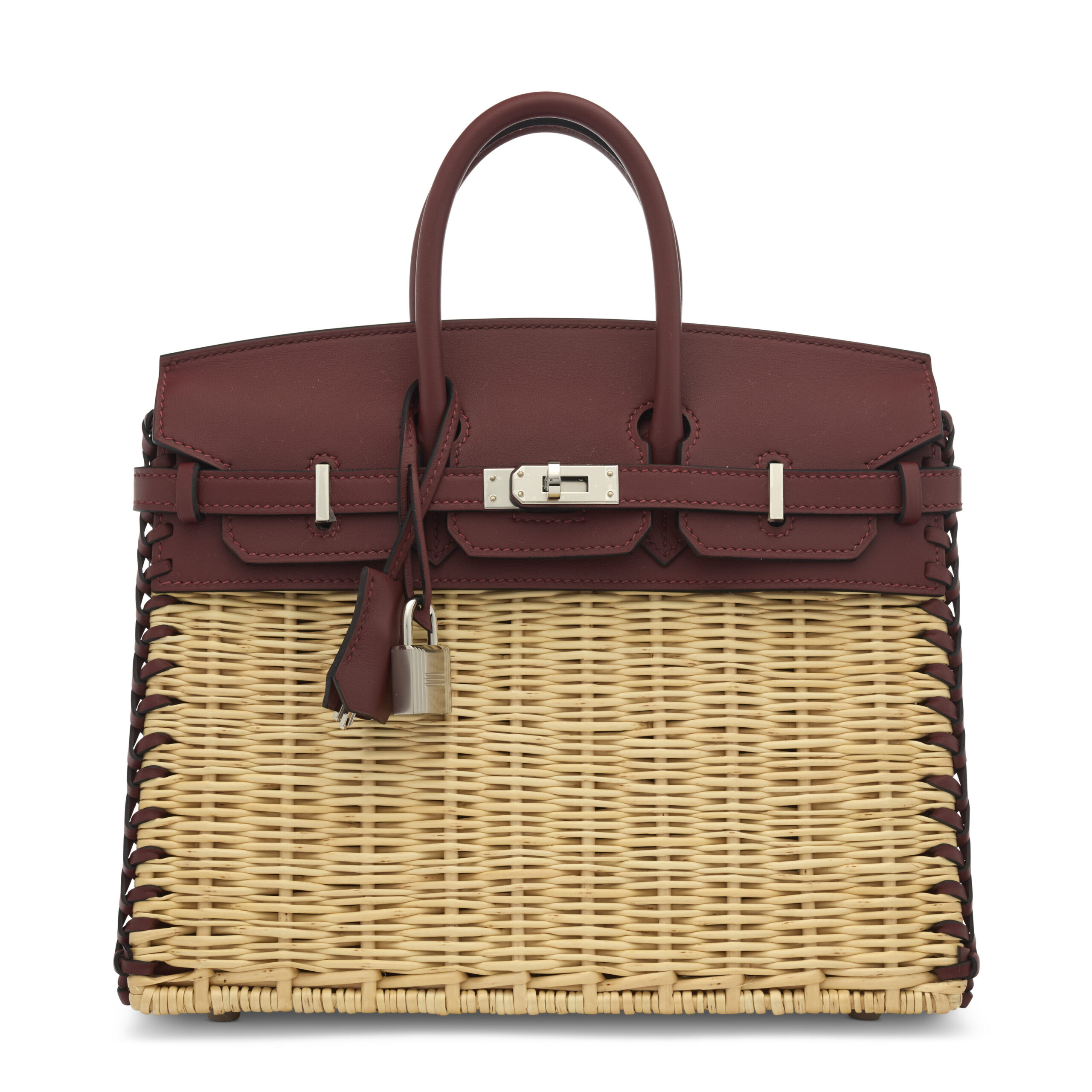 A LIMITED EDITION ROUGE SELLIER SWIFT LEATHER & OSIER PICNIC BIRKIN 25 WITH PALLADIUM HARDWARE 1 A LIMITED EDITION ROUGE SELLIER SWIFT LEATHER & OSIER PICNIC BIRKIN 25 WITH PALLADIUM HARDWARE
