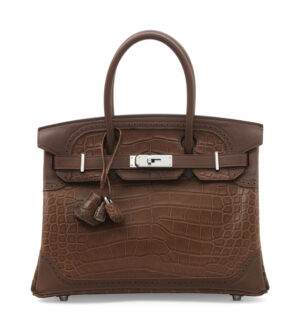 A LIMITED EDITION ROUILLE ALLIGATOR & SWIFT LEATHER GHILLIES BIRKIN 30 WITH PALLADIUM HARDWARE (1)