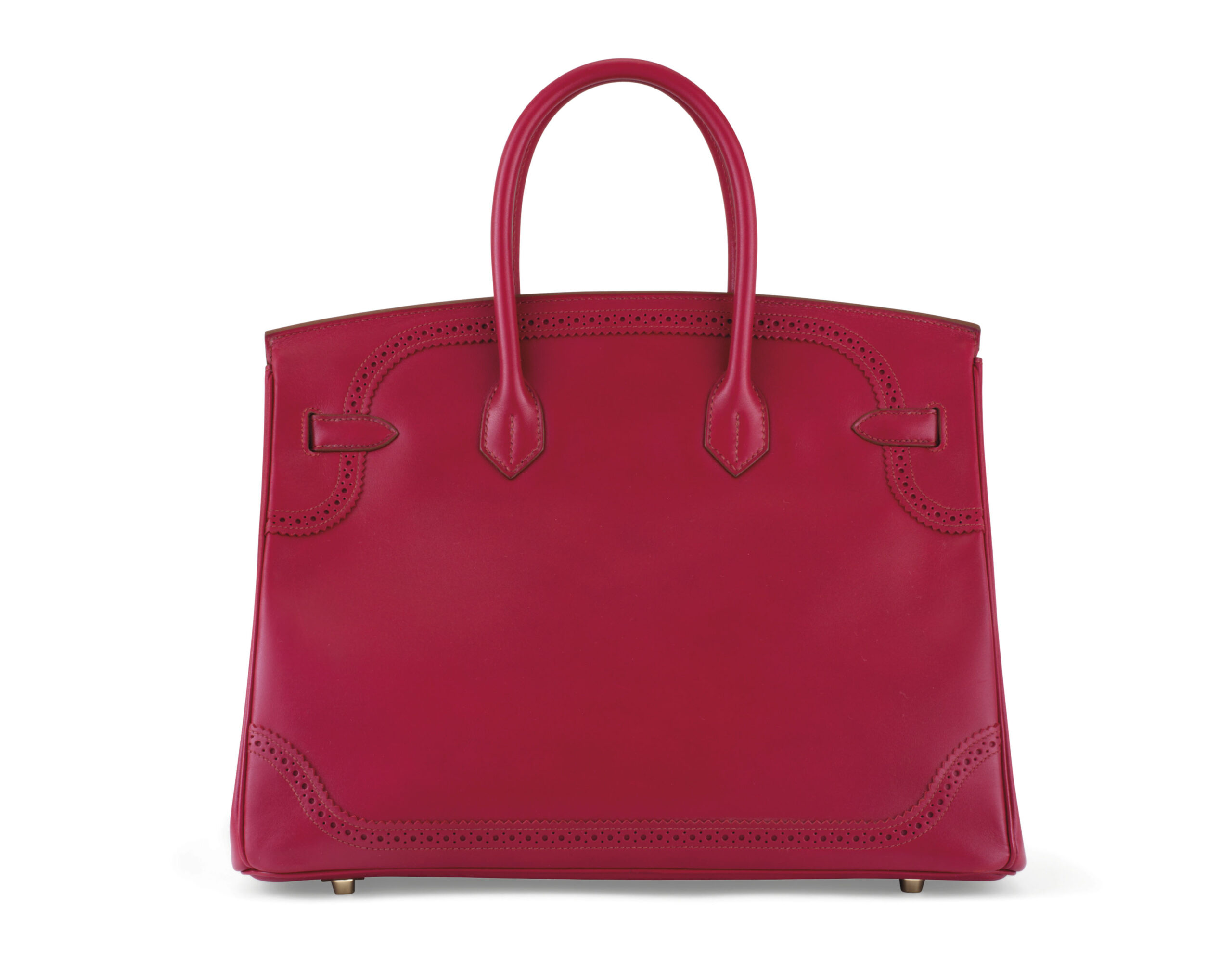 A LIMITED EDITION RUBIS TADELAKT LEATHER GHILLIES BIRKIN 35 WITH PERMABRASS HARDWARE 3 A LIMITED EDITION RUBIS TADELAKT LEATHER GHILLIES BIRKIN 35 WITH PERMABRASS HARDWARE - Image 3