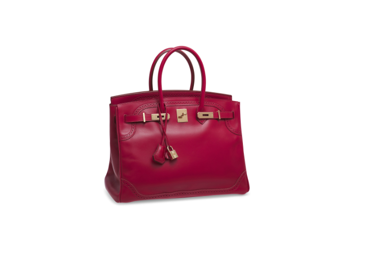 A LIMITED EDITION RUBIS TADELAKT LEATHER GHILLIES BIRKIN 35 WITH PERMABRASS HARDWARE 2 A LIMITED EDITION RUBIS TADELAKT LEATHER GHILLIES BIRKIN 35 WITH PERMABRASS HARDWARE - Image 2