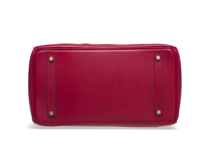 A LIMITED EDITION RUBIS TADELAKT LEATHER GHILLIES BIRKIN 35 WITH PERMABRASS HARDWARE 4 A LIMITED EDITION RUBIS TADELAKT LEATHER GHILLIES BIRKIN 35 WITH PERMABRASS HARDWARE - Image 4