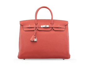 A LIMITED EDITION SANGUINE & WHITE CLÉMENCE LEATHER ECLAT BIRKIN 40 BAG