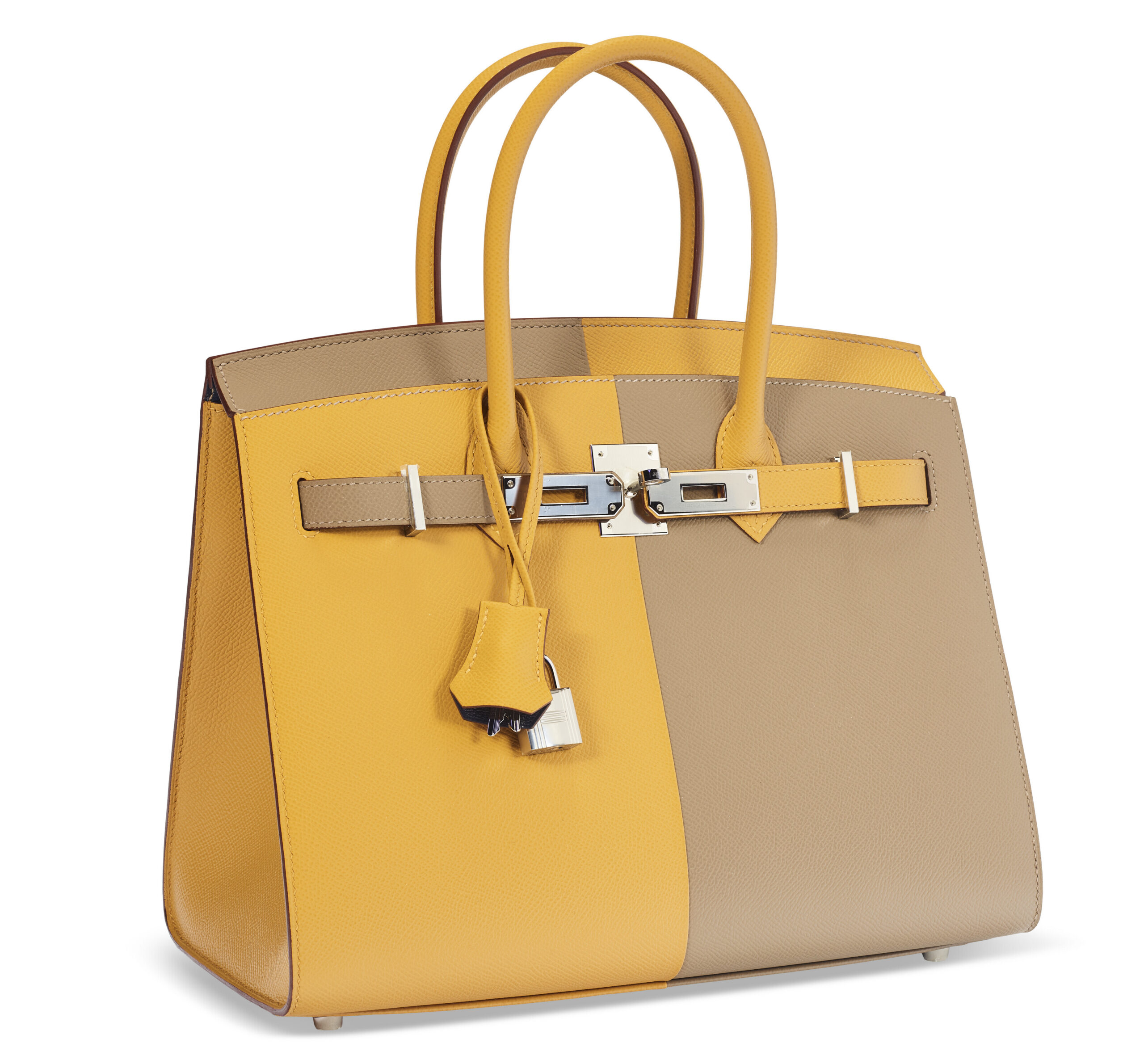 A LIMITED EDITION SESAME, ÉTOUPE & BLEU INDIGO EPSOM LEATHER SELLIER CASAQUE BIRKIN 30 WITH PALLADIUM HARDWARE 6 A LIMITED EDITION SESAME, ÉTOUPE & BLEU INDIGO EPSOM LEATHER SELLIER CASAQUE BIRKIN 30 WITH PALLADIUM HARDWARE - Image 6