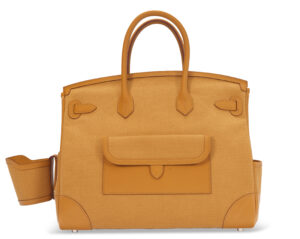 A LIMITED EDITION SESAME TOILE GOELAND & SWIFT LEATHER CARGO BIRKIN 35 WITH PALLADIUM HARDWARE (4)
