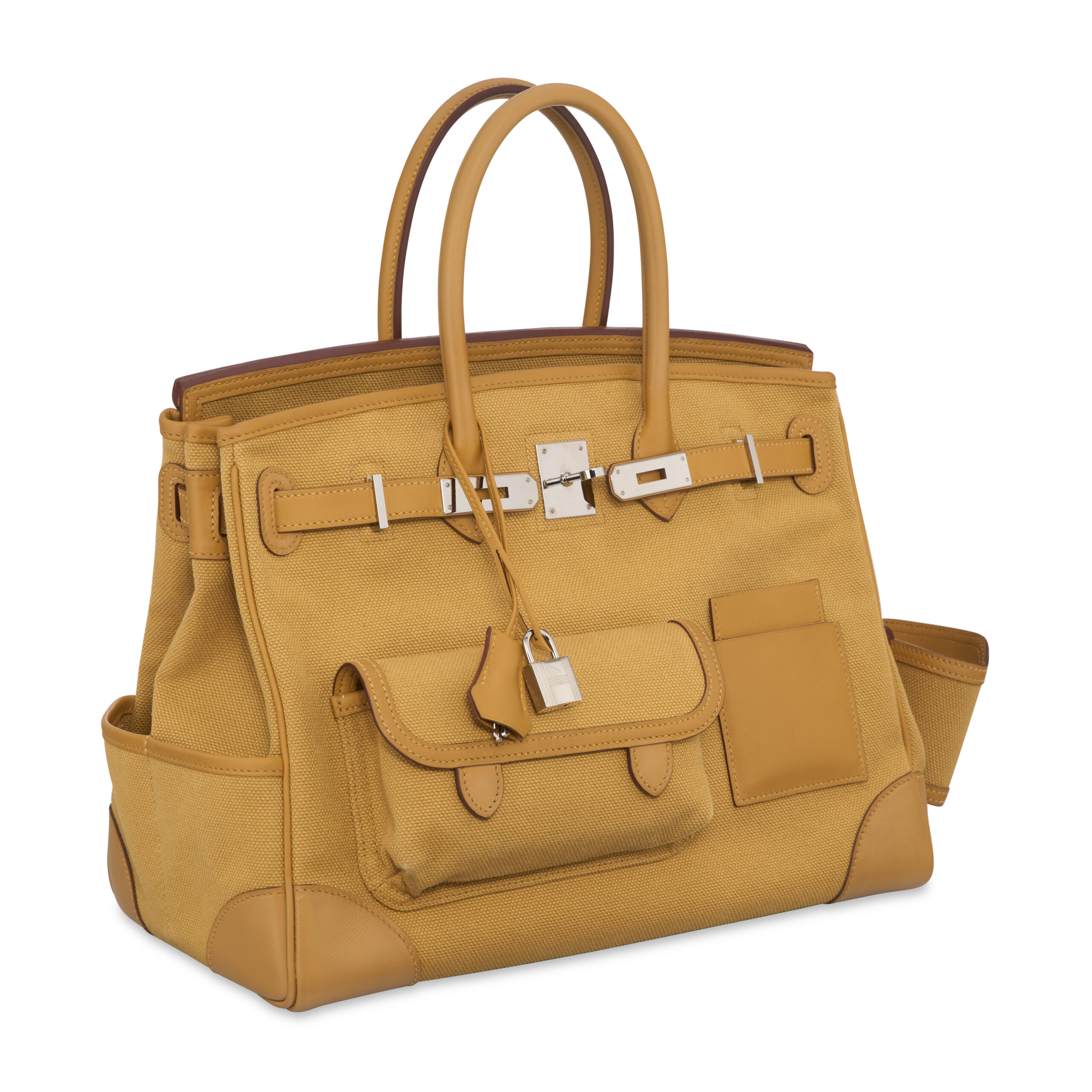 A LIMITED EDITION SÉSAME TOILE GOELAND & SWIFT LEATHER CARGO BIRKIN 35 WITH PALLADIUM HARDWARELEATHER CARGO BIRKIN 35 WITH PALLADIUM HARDWARE 4 A LIMITED EDITION SÉSAME TOILE GOELAND & SWIFT LEATHER CARGO BIRKIN 35 WITH PALLADIUM HARDWARELEATHER CARGO BIRKIN 35 WITH PALLADIUM HARDWARE - Image 4