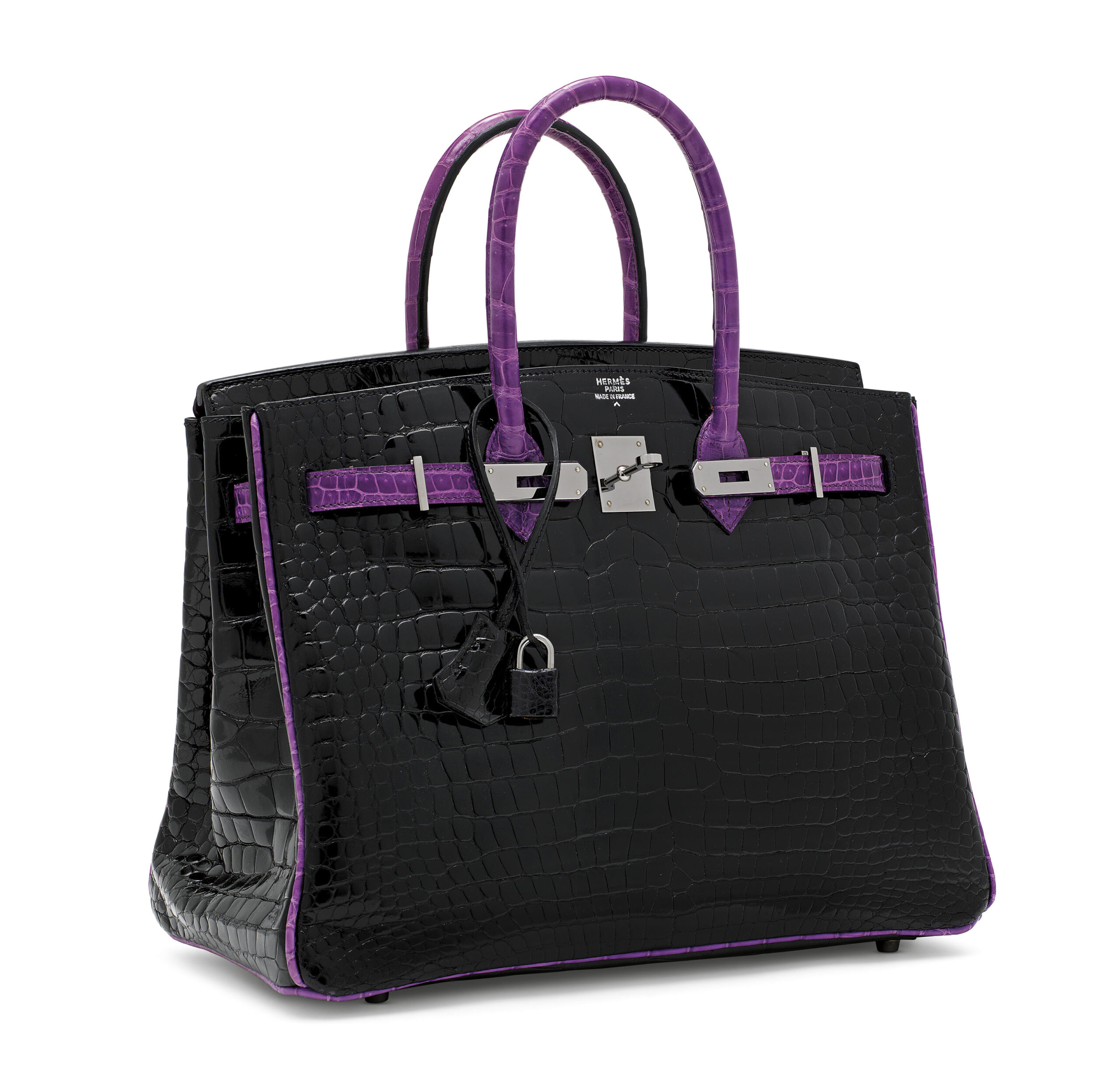 A LIMITED EDITION SHINY BLACK & VIOLET POROSUS CROCODILE BIRKIN 35 WITH RUTHÉNIUM HARDWARE 2 A LIMITED EDITION SHINY BLACK & VIOLET POROSUS CROCODILE BIRKIN 35 WITH RUTHÉNIUM HARDWARE - Image 2