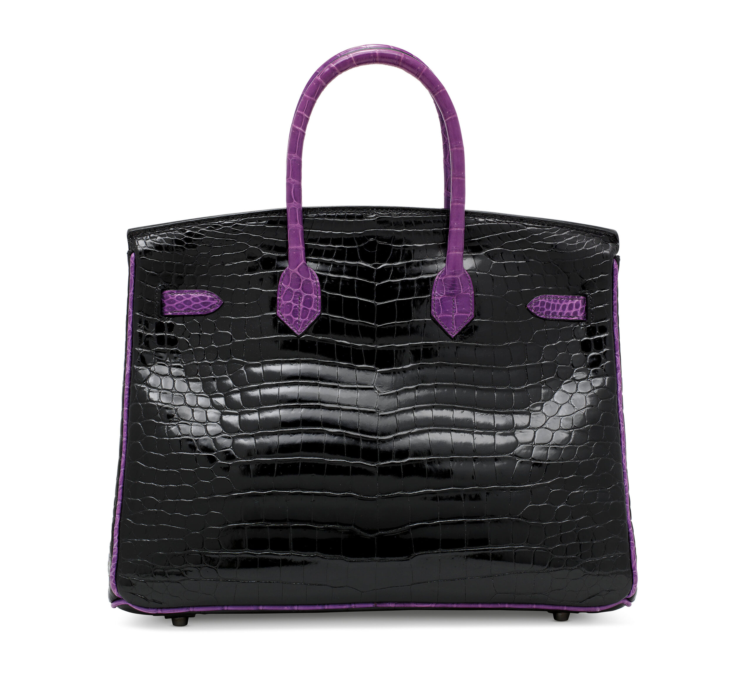 A LIMITED EDITION SHINY BLACK & VIOLET POROSUS CROCODILE BIRKIN 35 WITH RUTHÉNIUM HARDWARE 5 A LIMITED EDITION SHINY BLACK & VIOLET POROSUS CROCODILE BIRKIN 35 WITH RUTHÉNIUM HARDWARE - Image 5