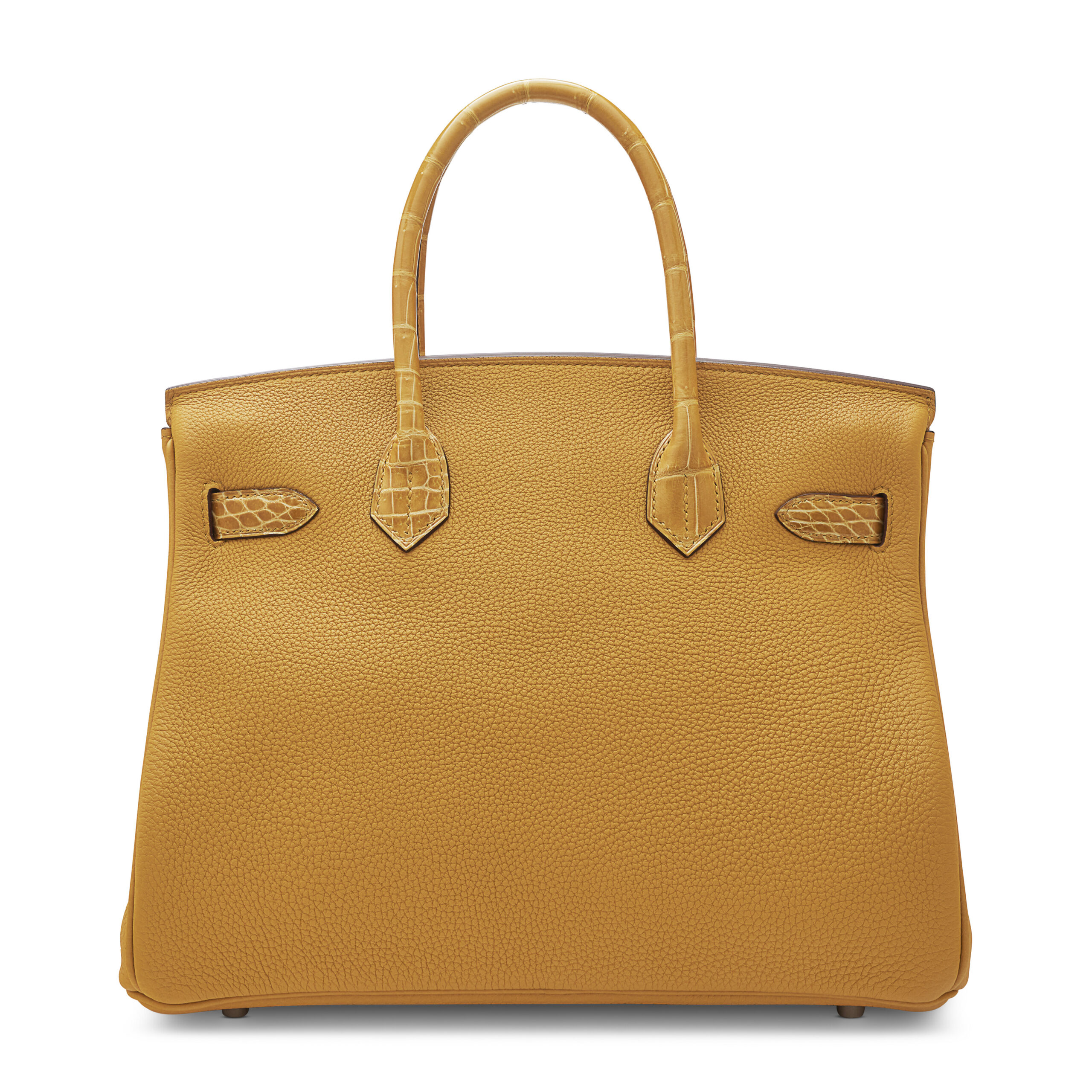 A LIMITED EDITION SHINY JAUNE AMBRE NILOTICUS CROCODILE & TOGO LEATHER TOUCH BIRKIN 30 WITH PALLADIUM HARDWARE 3 A LIMITED EDITION SHINY JAUNE AMBRE NILOTICUS CROCODILE & TOGO LEATHER TOUCH BIRKIN 30 WITH PALLADIUM HARDWARE - Image 3