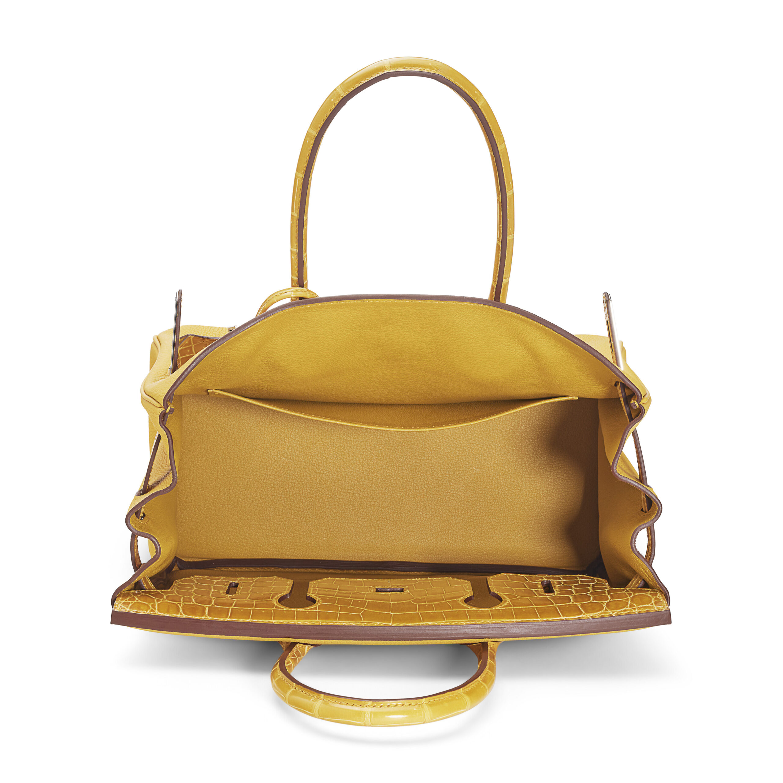 A LIMITED EDITION SHINY JAUNE AMBRE NILOTICUS CROCODILE & TOGO LEATHER TOUCH BIRKIN 30 WITH PALLADIUM HARDWARE 5 A LIMITED EDITION SHINY JAUNE AMBRE NILOTICUS CROCODILE & TOGO LEATHER TOUCH BIRKIN 30 WITH PALLADIUM HARDWARE - Image 5