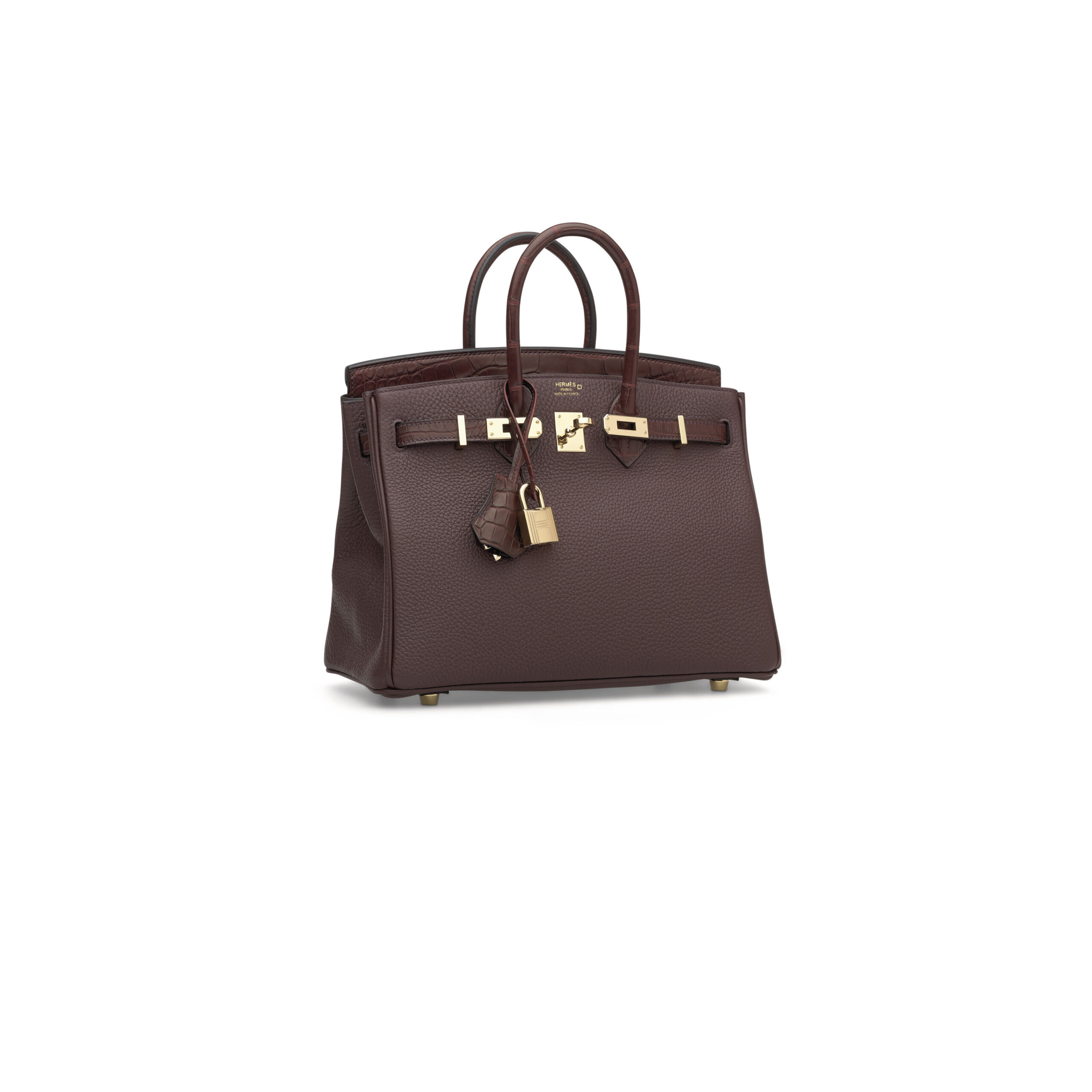 A LIMITED EDITION SHINY ROUGE SELLIER ALLIGATOR & TOGO LEATHER TOUCH BIRKIN 25 WITH PERMABRASS HARDWARE 3 A LIMITED EDITION SHINY ROUGE SELLIER ALLIGATOR & TOGO LEATHER TOUCH BIRKIN 25 WITH PERMABRASS HARDWARE - Image 3