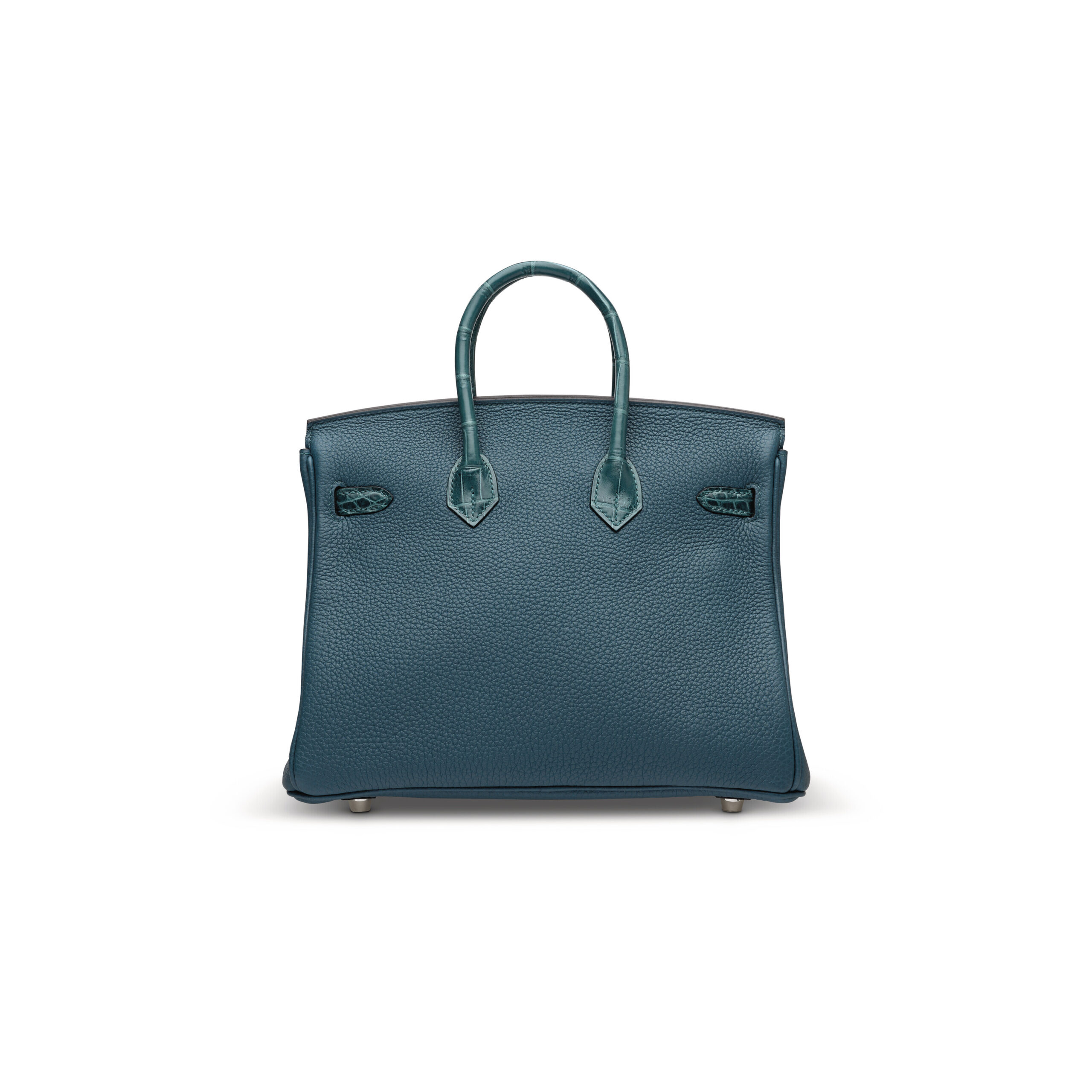 A LIMITED EDITION SHINY VERT BOSPHORE NILOTICUS CROCODILE & TOGO LEATHER TOUCH BIRKIN 25 WITH PALLADIUM HARDWARE 2 A LIMITED EDITION SHINY VERT BOSPHORE NILOTICUS CROCODILE & TOGO LEATHER TOUCH BIRKIN 25 WITH PALLADIUM HARDWARE - Image 2