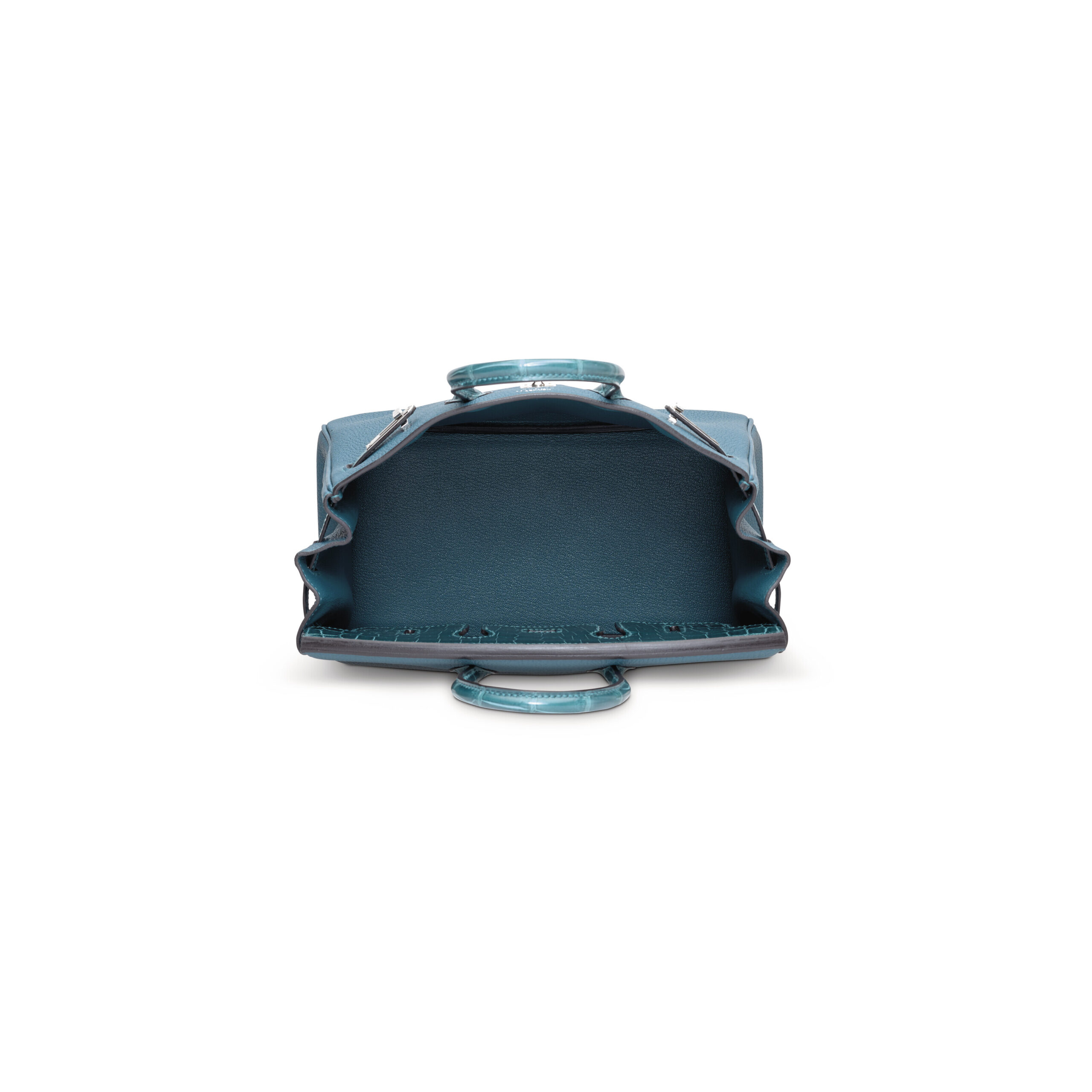 A LIMITED EDITION SHINY VERT BOSPHORE NILOTICUS CROCODILE & TOGO LEATHER TOUCH BIRKIN 25 WITH PALLADIUM HARDWARE 4 A LIMITED EDITION SHINY VERT BOSPHORE NILOTICUS CROCODILE & TOGO LEATHER TOUCH BIRKIN 25 WITH PALLADIUM HARDWARE - Image 4