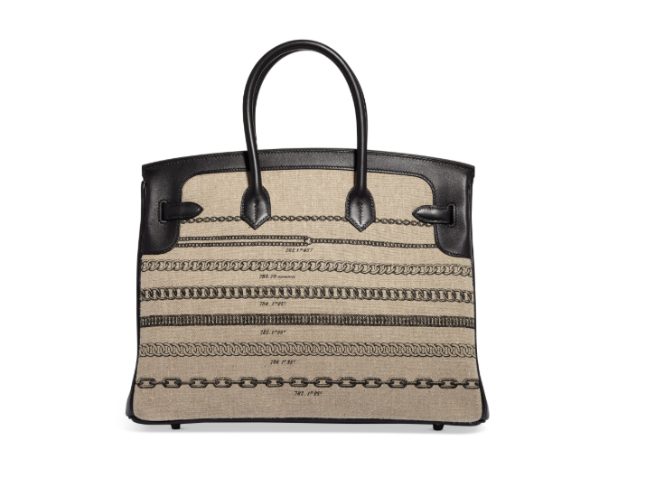 A LIMITED EDITION TOILE DE CAMP DÉCHAÎNÉE & BLACK SWIFT LEATHER BIRKIN 35 WITH PALLADIUM HARDWARE 3 A LIMITED EDITION TOILE DE CAMP DÉCHAÎNÉE & BLACK SWIFT LEATHER BIRKIN 35 WITH PALLADIUM HARDWARE - Image 3