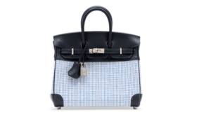 A LIMITED EDITION TOILE QUADRILLE & CABAN SWIFT LEATHER BIRKIN 25 WITH PALLADIUM HARDWARE (1)