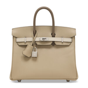 A LIMITED EDITION TRENCH, CRAIE & ÉTOUPE EPSOM LEATHER TRICOLOR BIRKIN 25 WITH PALLADIUM HARDWARE (2)