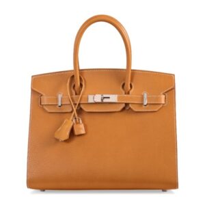 A LIMITED EDITION VACHE NATURELLE GRAINÉE LEATHER SELLIER BIRKIN 30 WITH PALLADIUM HARDWARE (1)
