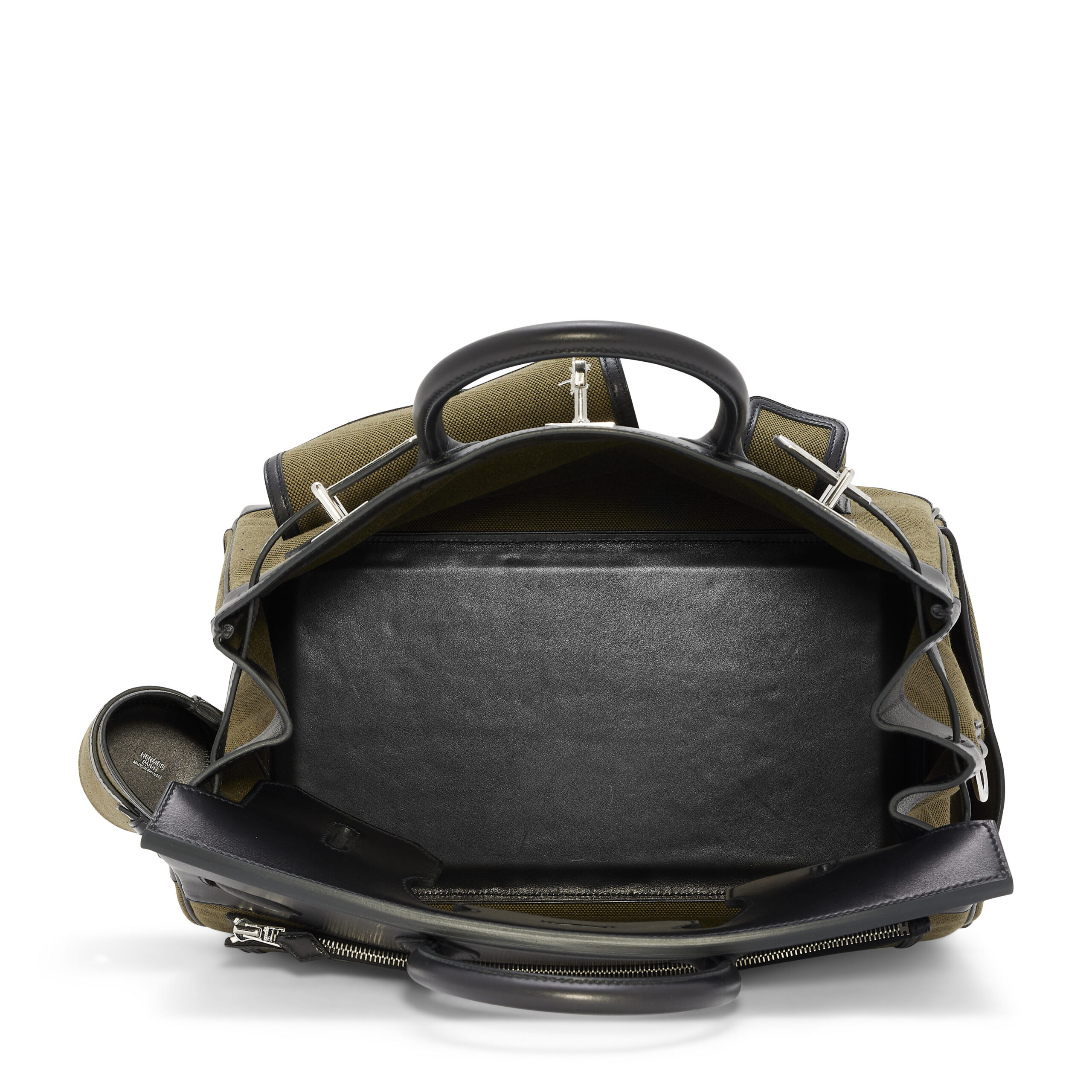 A LIMITED EDITION VERT OLIVE CANVAS & BLACK EVERCALF LEATHER CARGO HAC BIRKIN 40 WITH PALLADIUM HARDWARE 6 A LIMITED EDITION VERT OLIVE CANVAS & BLACK EVERCALF LEATHER CARGO HAC BIRKIN 40 WITH PALLADIUM HARDWARE - Image 6