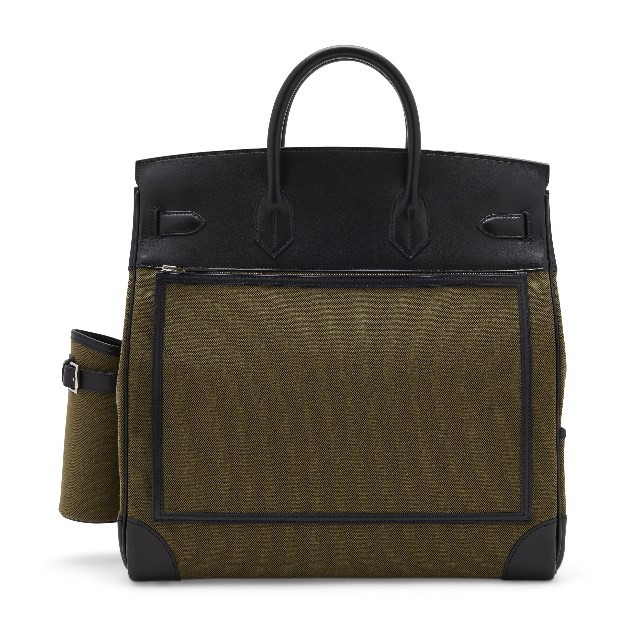 A LIMITED EDITION VERT OLIVE CANVAS & BLACK EVERCALF LEATHER CARGO HAC BIRKIN 40 WITH PALLADIUM HARDWARE 2 A LIMITED EDITION VERT OLIVE CANVAS & BLACK EVERCALF LEATHER CARGO HAC BIRKIN 40 WITH PALLADIUM HARDWARE - Image 2