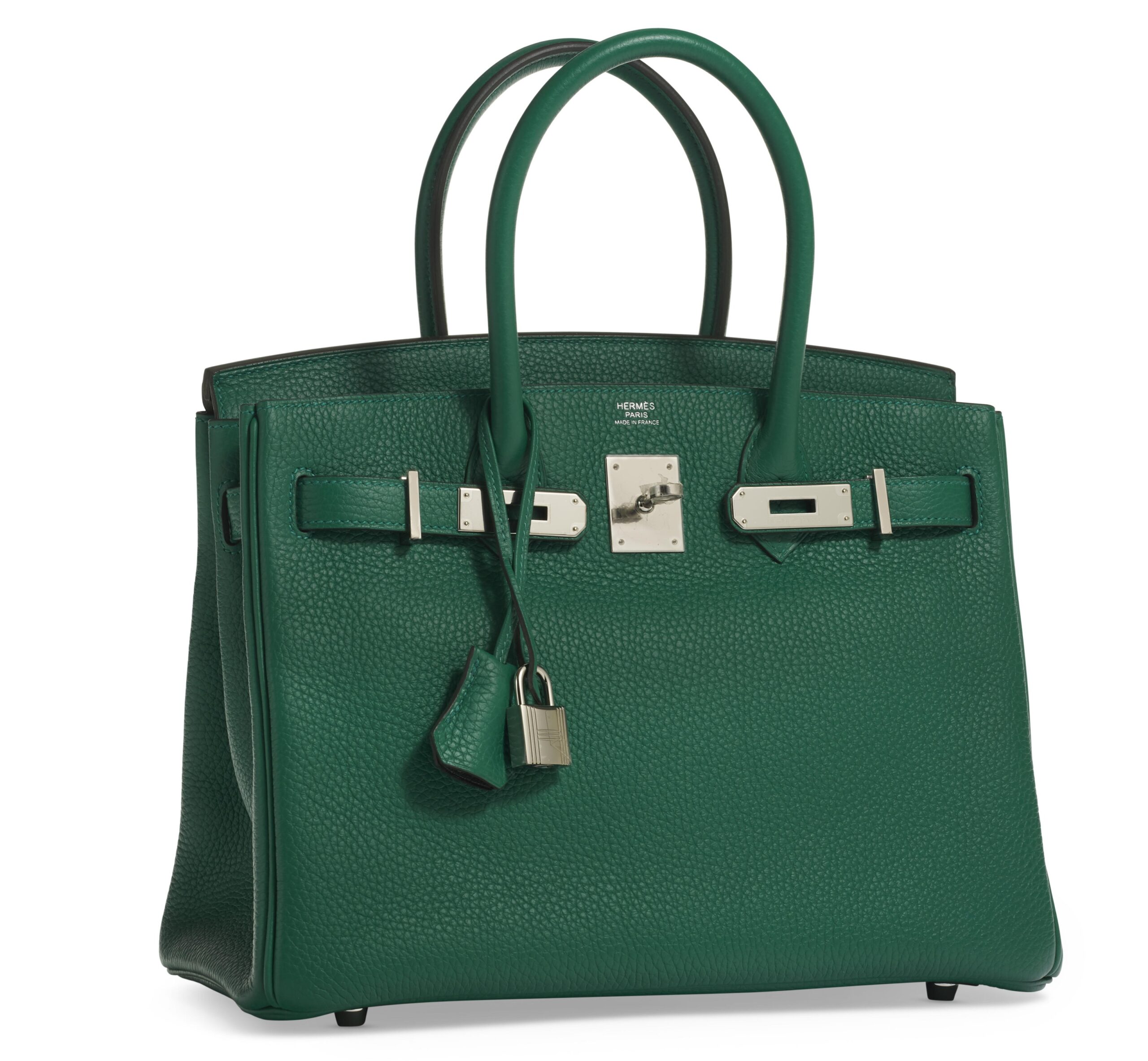 A LIMITED EDITION VERT VERTIGO & VERT FONCÉ CLÉMENCE LEATHER VERSO BIRKIN 30 WITH PALLADIUM HARDWARE 2 A LIMITED EDITION VERT VERTIGO & VERT FONCÉ CLÉMENCE LEATHER VERSO BIRKIN 30 WITH PALLADIUM HARDWARE - Image 2