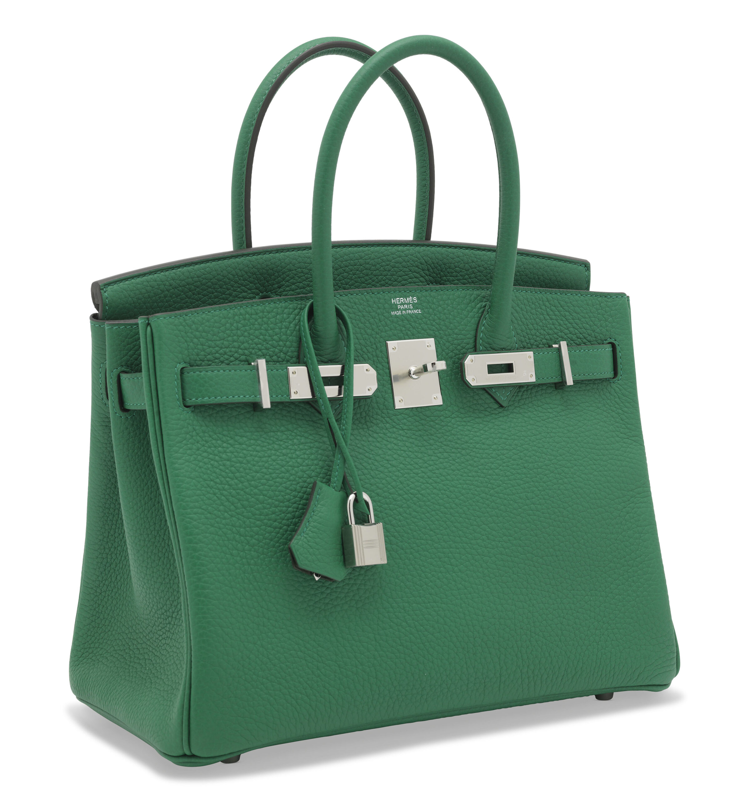 A LIMITED EDITION VERT VERTIGO & VERT FONCÉ CLÉMENCE LEATHER VERSO BIRKIN 30 WITH PALLADIUM HARDWARE 2 A LIMITED EDITION VERT VERTIGO & VERT FONCÉ CLÉMENCE LEATHER VERSO BIRKIN 30 WITH PALLADIUM HARDWARE - Image 2