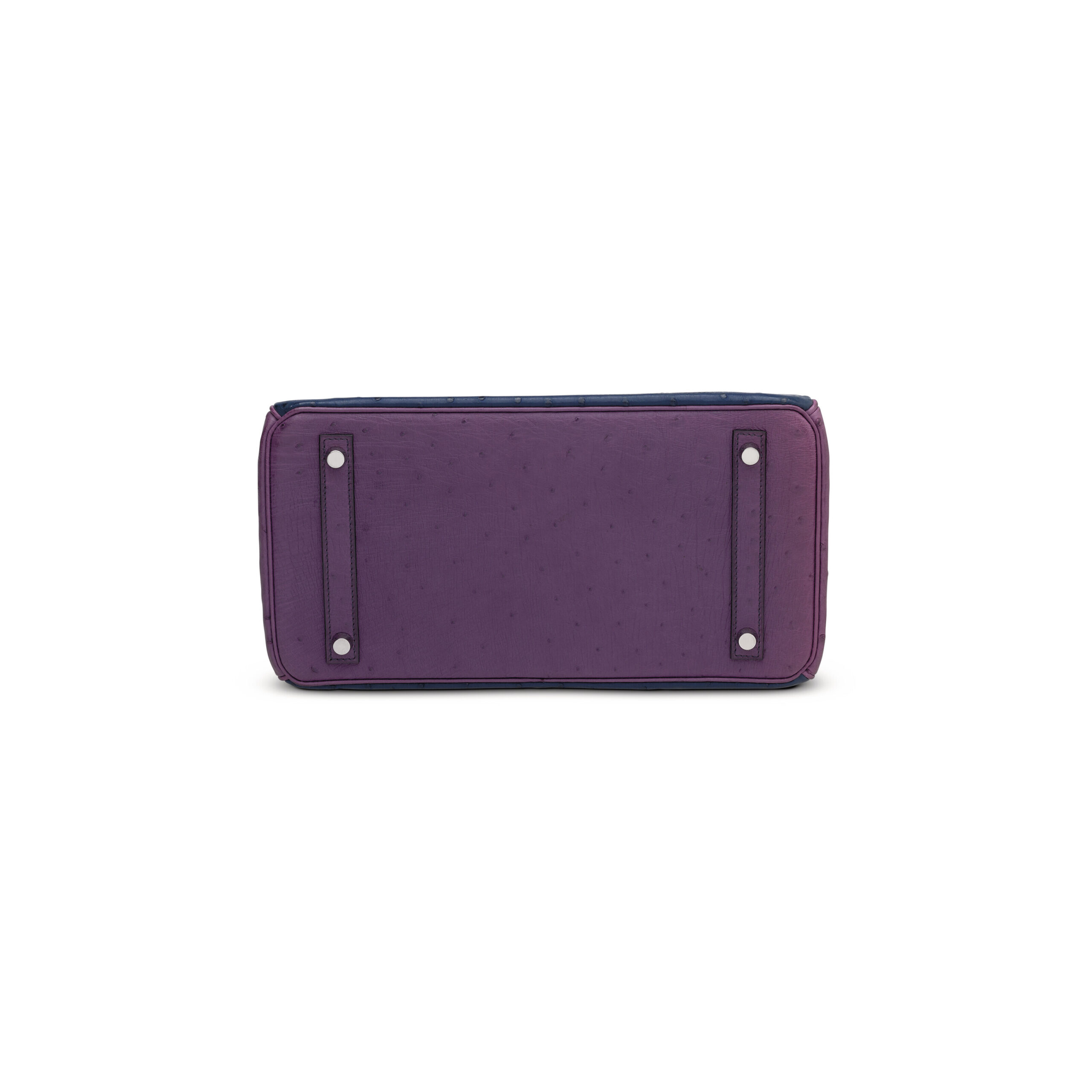 A LIMITED EDITION VIOLET, BLEU DE MALTE & CHOCOLAT OSTRICH GHILLIES BIRKIN 30 WITH PALLADIUM HARDWARE 5 A LIMITED EDITION VIOLET, BLEU DE MALTE & CHOCOLAT OSTRICH GHILLIES BIRKIN 30 WITH PALLADIUM HARDWARE - Image 5