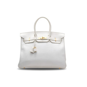 A LIMITED EDITION WHITE CLÉMENCE LEATHER & CUIVRE BIRKIN 35 WITH GOLD HARDWARE