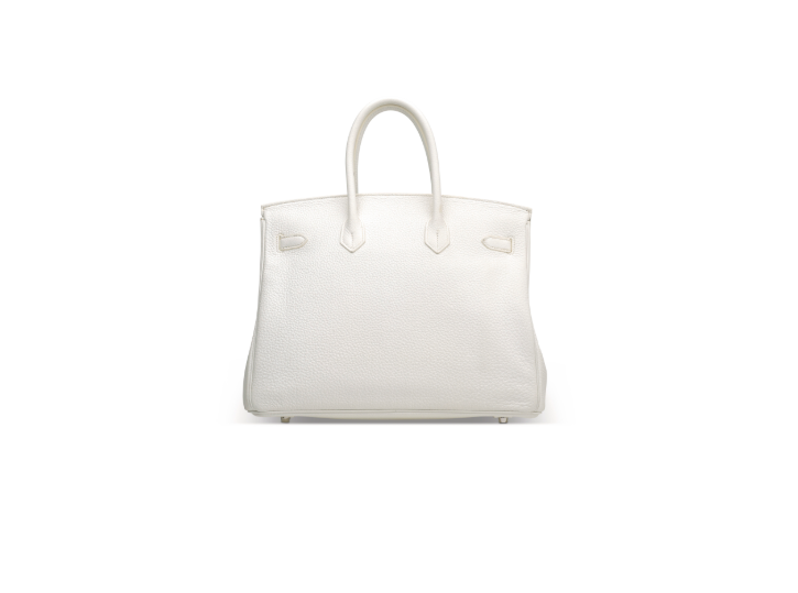 A LIMITED EDITION WHITE, GRIS PERLE CLÉMENCE LEATHER & SANGUINE LIZARD CLUB BIRKIN 35 WITH PALLADIUM HARDWARE 3 A LIMITED EDITION WHITE, GRIS PERLE CLÉMENCE LEATHER & SANGUINE LIZARD CLUB BIRKIN 35 WITH PALLADIUM HARDWARE - Image 3