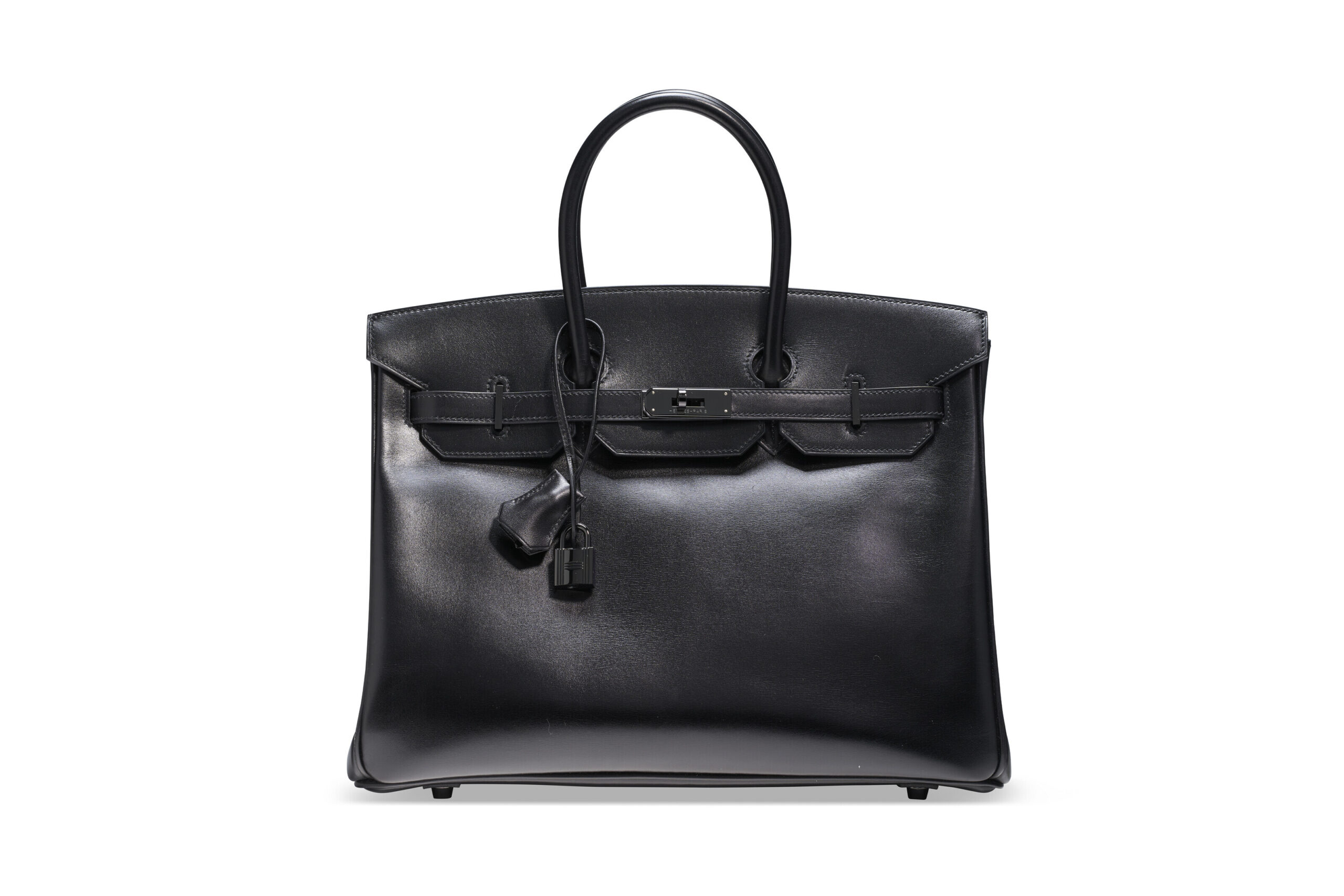 A RARE, LIMITED EDITION BLACK CALF BOX LEATHER SO BLACK BIRKIN 35 WITH BLACK PVD HARDWARE 2 A RARE, LIMITED EDITION BLACK CALF BOX LEATHER SO BLACK BIRKIN 35 WITH BLACK PVD HARDWARE - Image 2