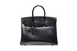 A RARE, LIMITED EDITION BLACK CALF BOX LEATHER SO BLACK BIRKIN 35 WITH BLACK PVD HARDWARE (1)