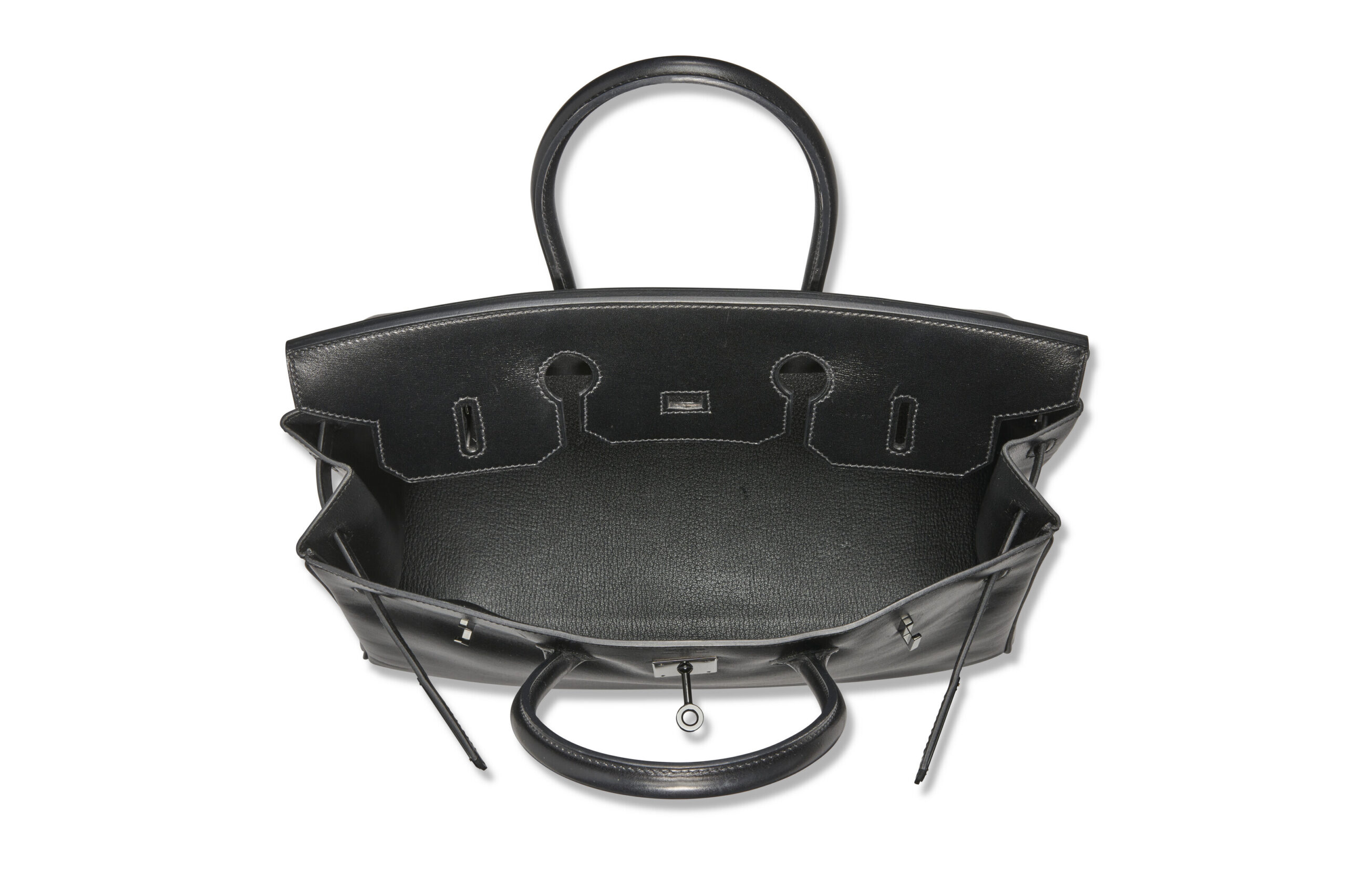 A RARE, LIMITED EDITION BLACK CALF BOX LEATHER SO BLACK BIRKIN 35 WITH BLACK PVD HARDWARE 5 A RARE, LIMITED EDITION BLACK CALF BOX LEATHER SO BLACK BIRKIN 35 WITH BLACK PVD HARDWARE - Image 5